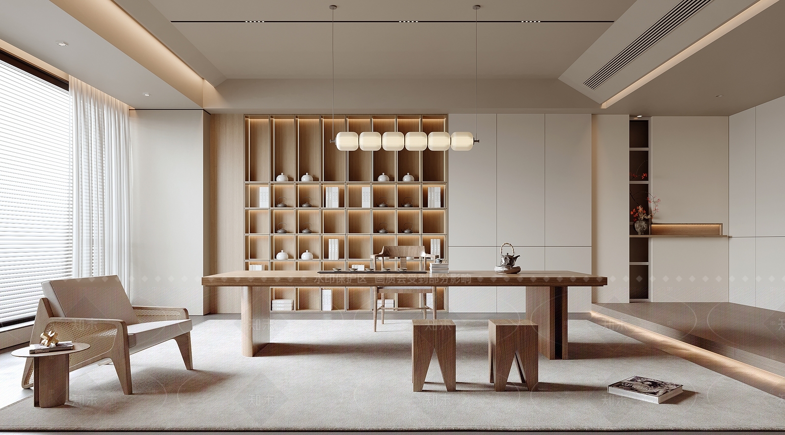 日式原木茶室SU模型下载【ID:1206276232】