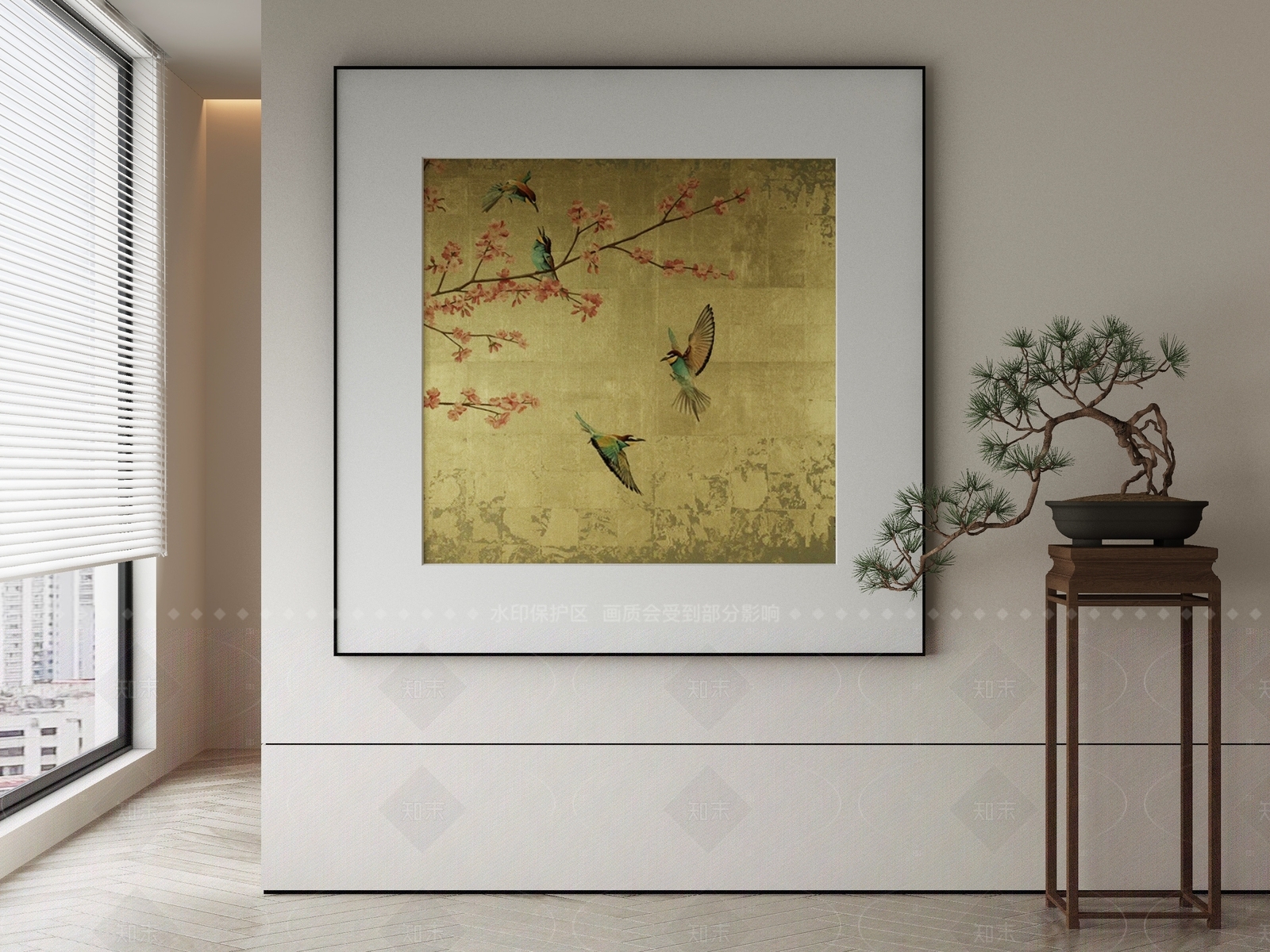 新中式侘寂挂画3D模型下载【ID:1206278778】
