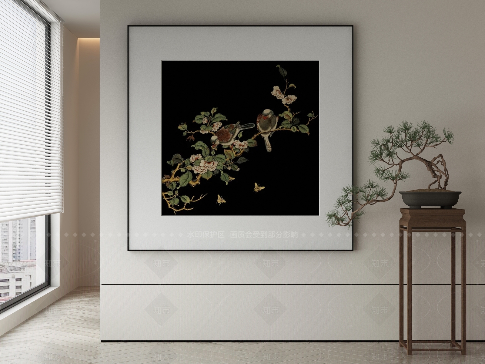 新中式侘寂挂画3D模型下载【ID:1206278633】