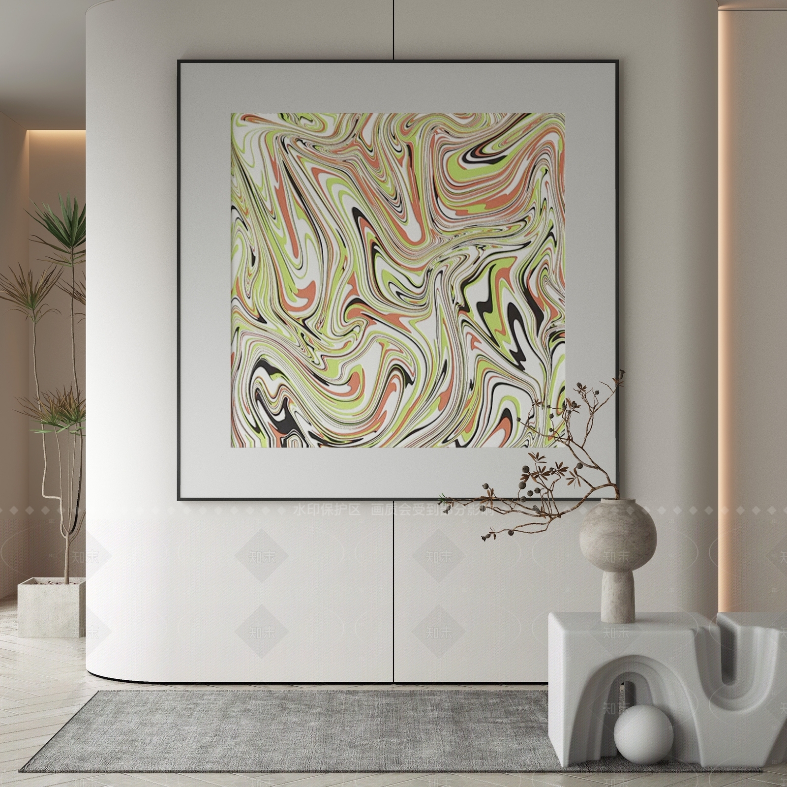 现代侘寂挂画3D模型下载【ID:1206641338】