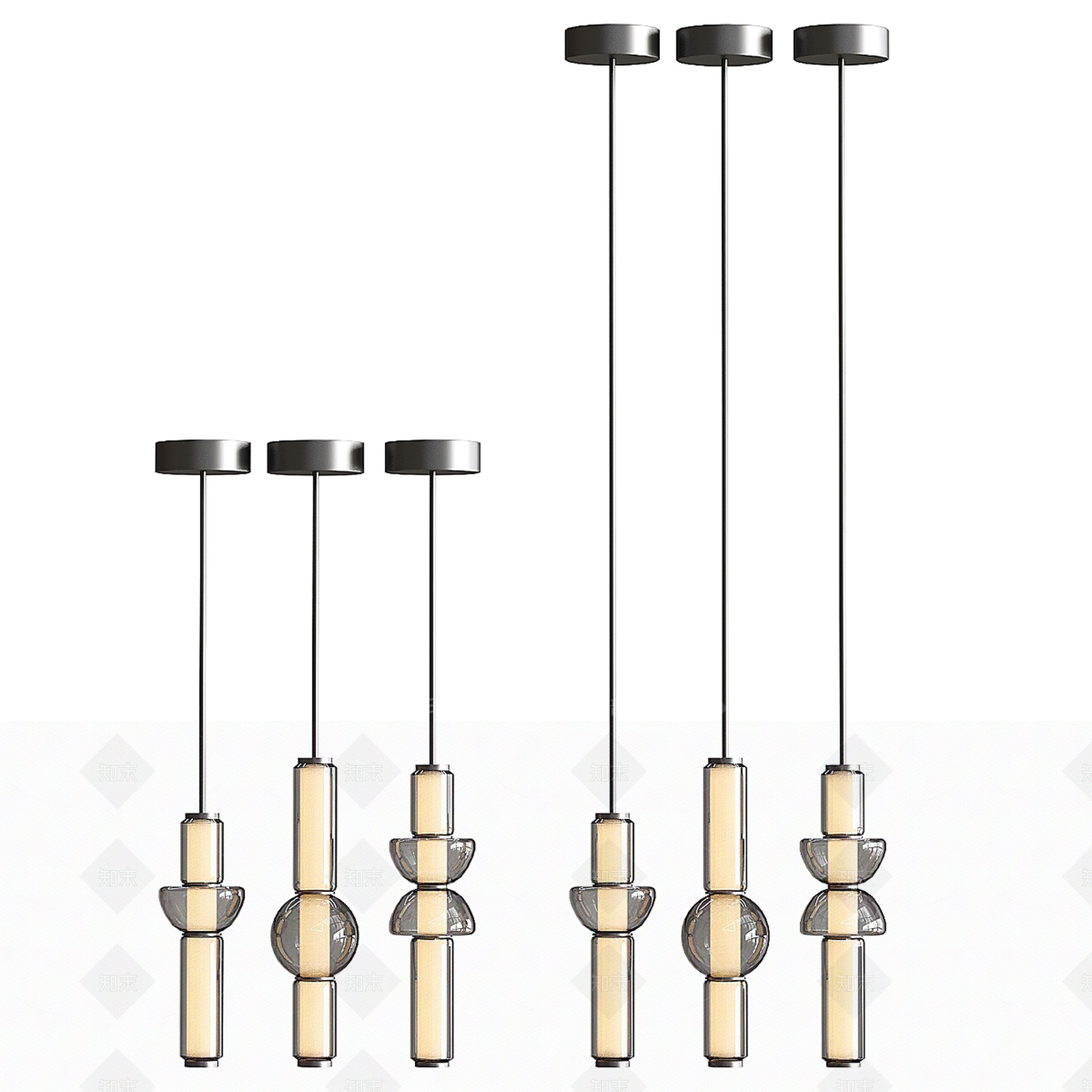 现代欧式客厅吊灯3D模型下载【ID:1206280510】