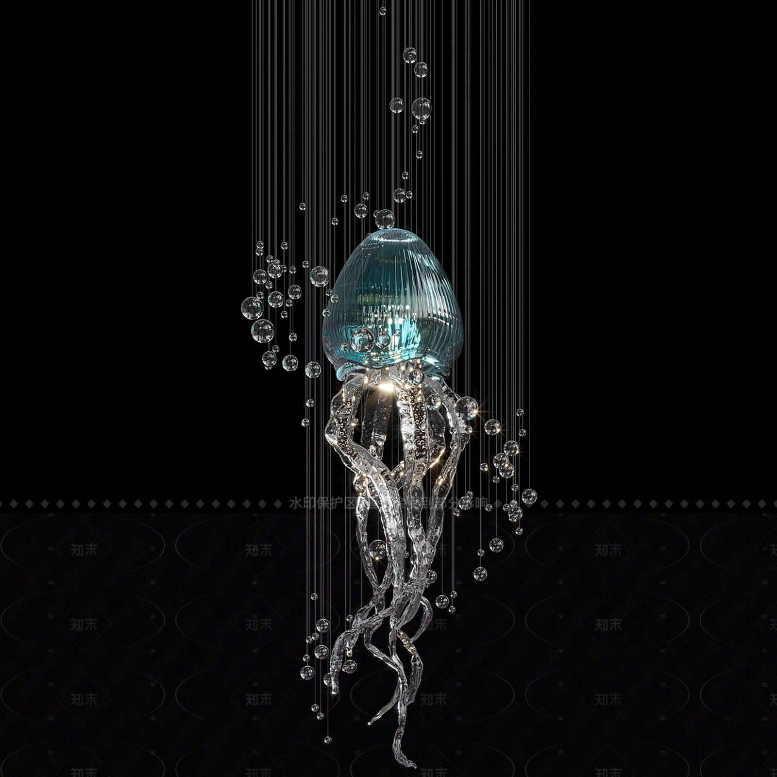 现代欧式客厅吊灯3D模型下载【ID:1206280993】