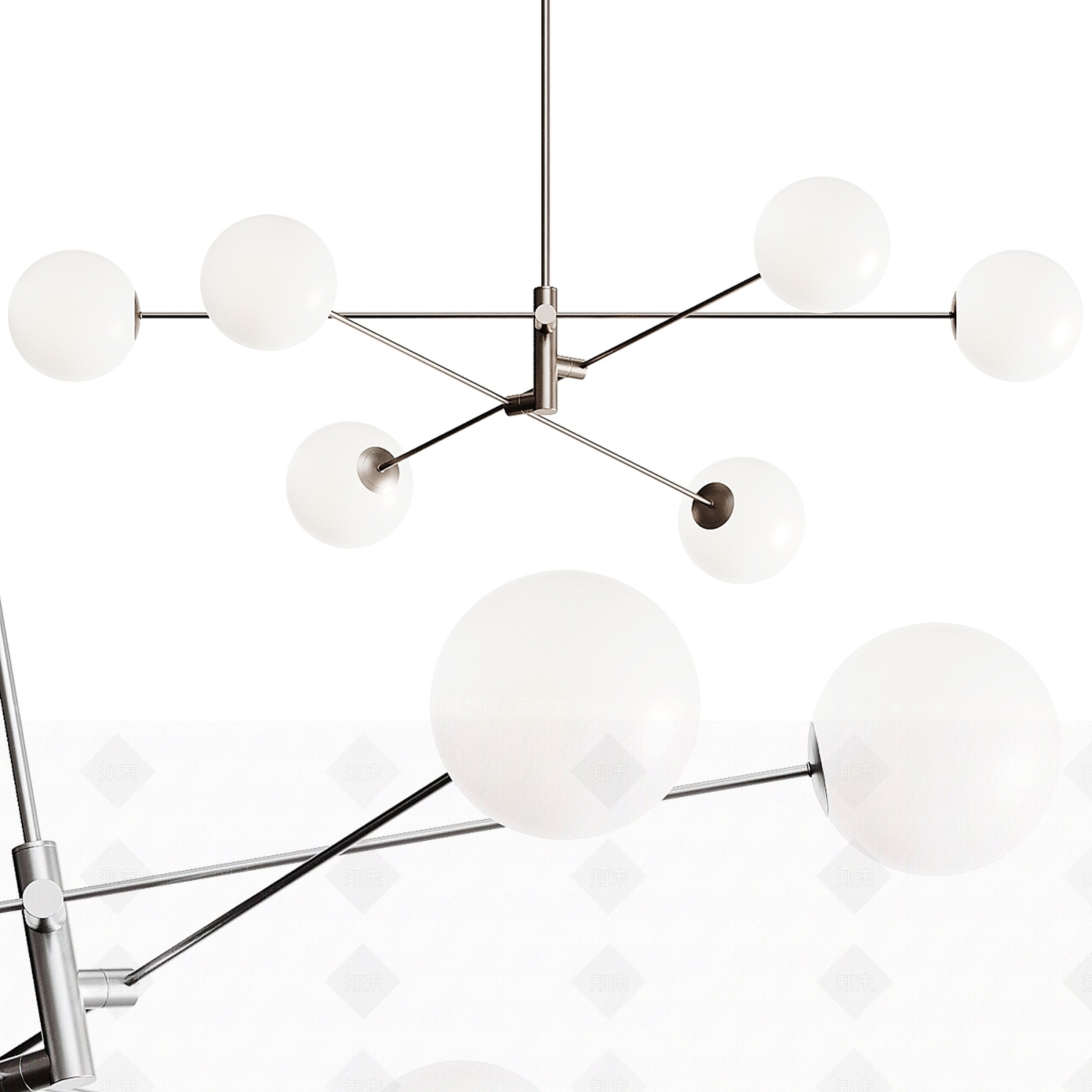 现代欧式客厅吊灯3D模型下载【ID:1206281876】