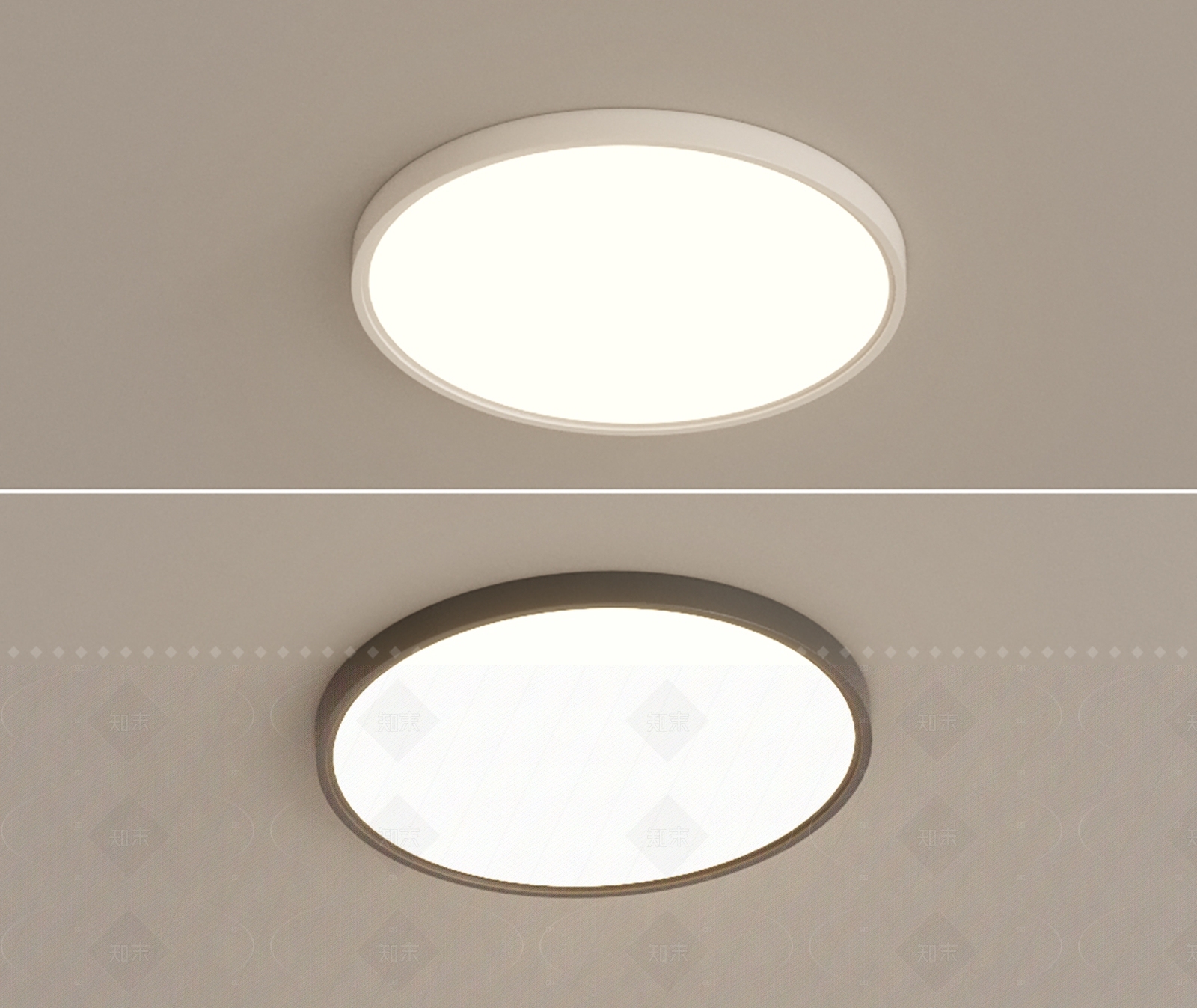 现代极简卧室吸顶灯3D模型下载【ID:1206282380】