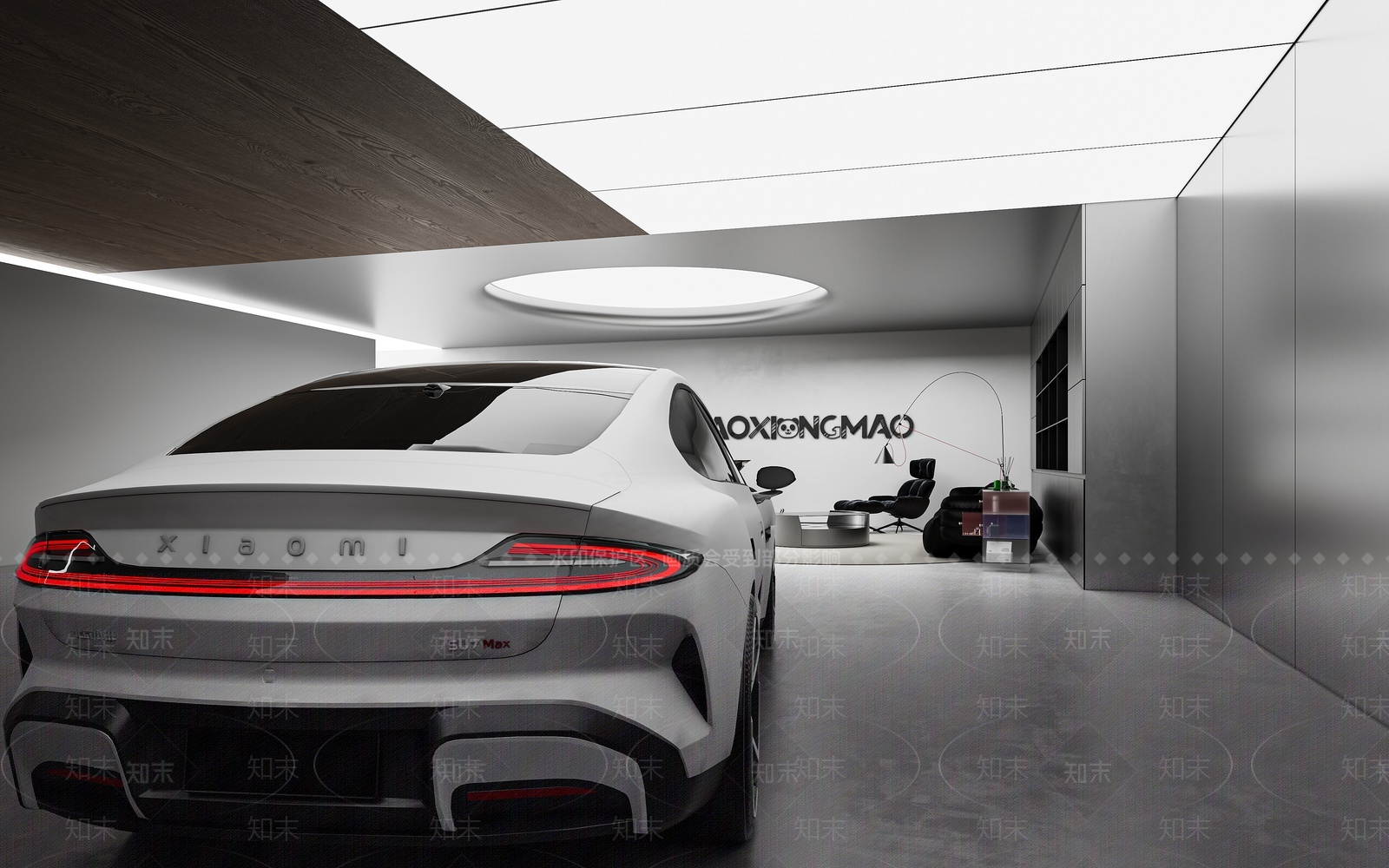 现代小米su7汽车展厅3D模型下载【ID:1206284514】