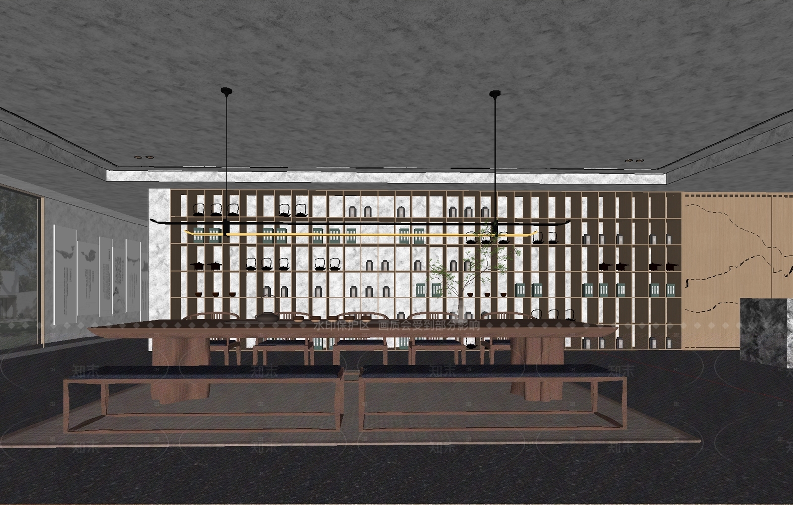 新中式现代其他店铺SU模型下载【ID:1206285450】