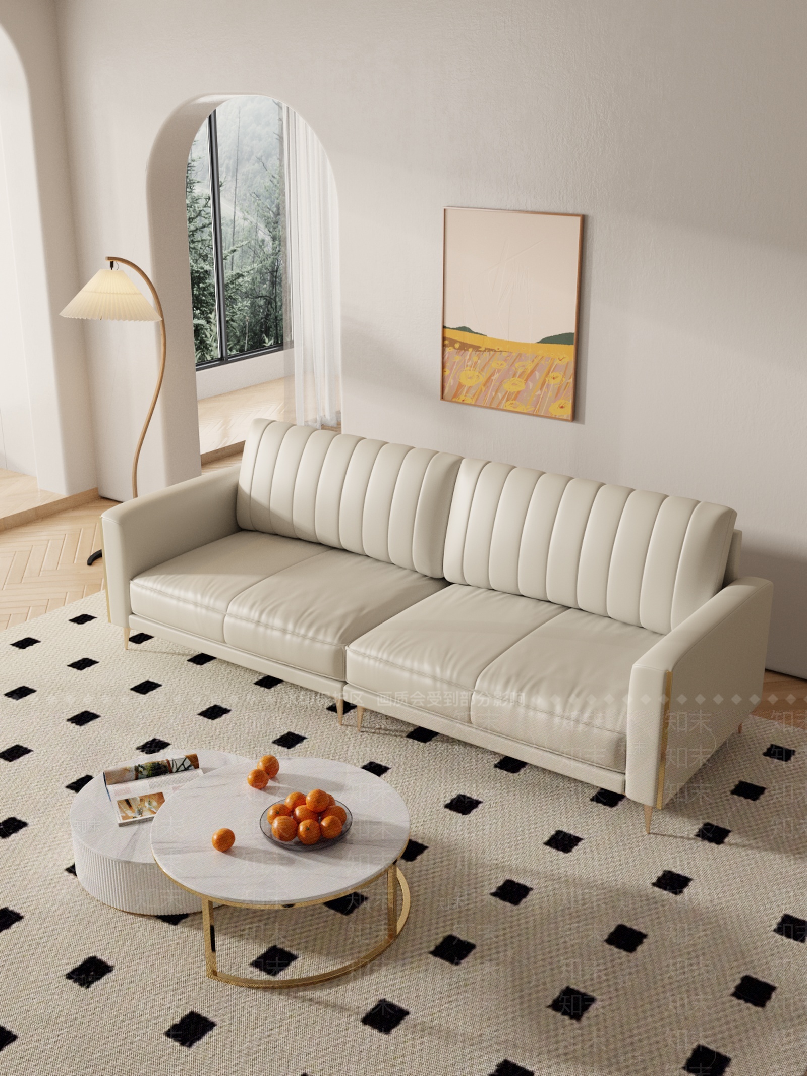 现代双人皮革沙发3D模型下载【ID:1206285323】