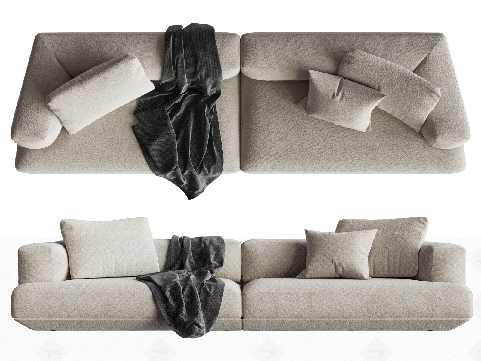 现代简约双人沙发3D模型下载【ID:1206285961】