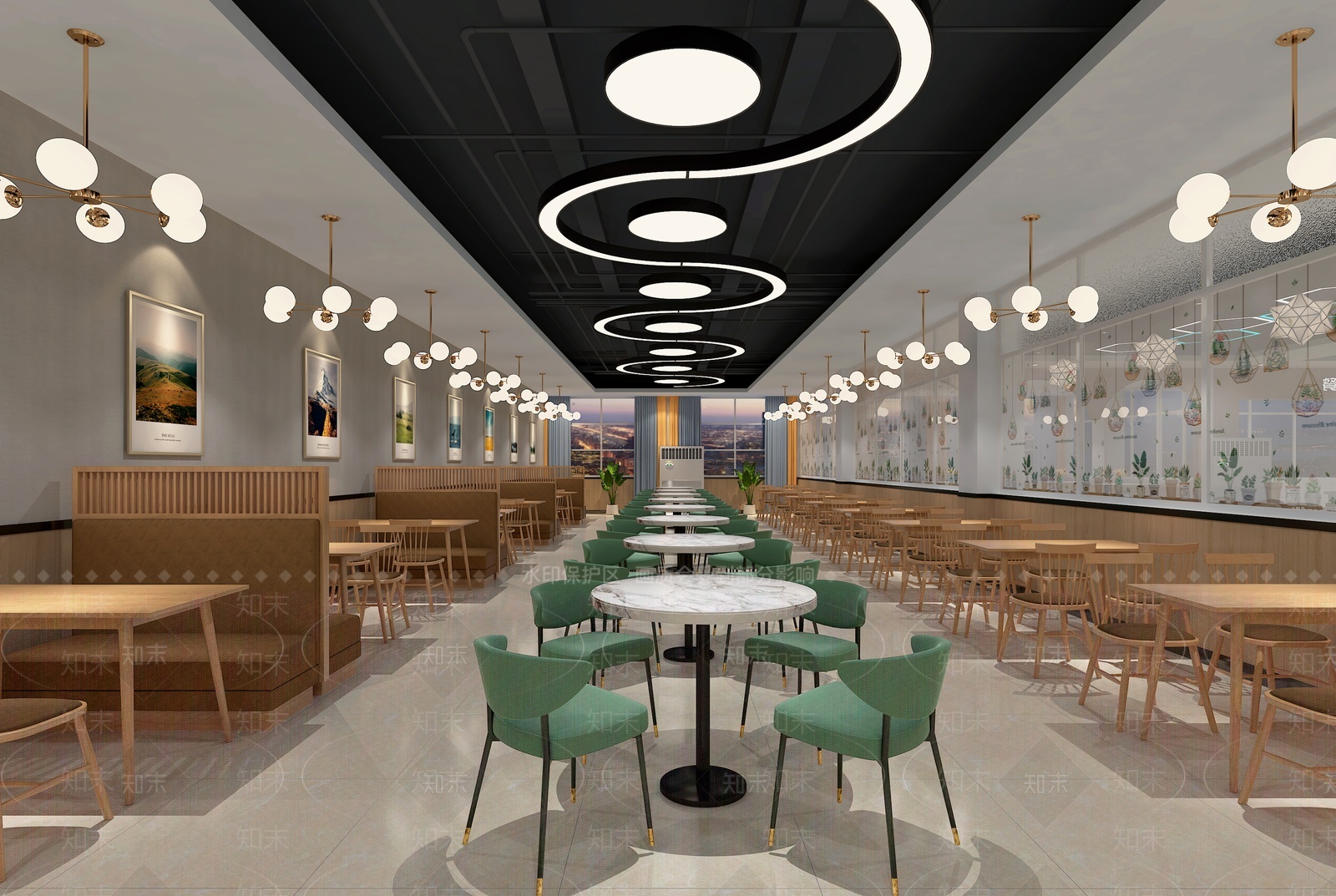 现代食堂3D模型下载【ID:1206286210】