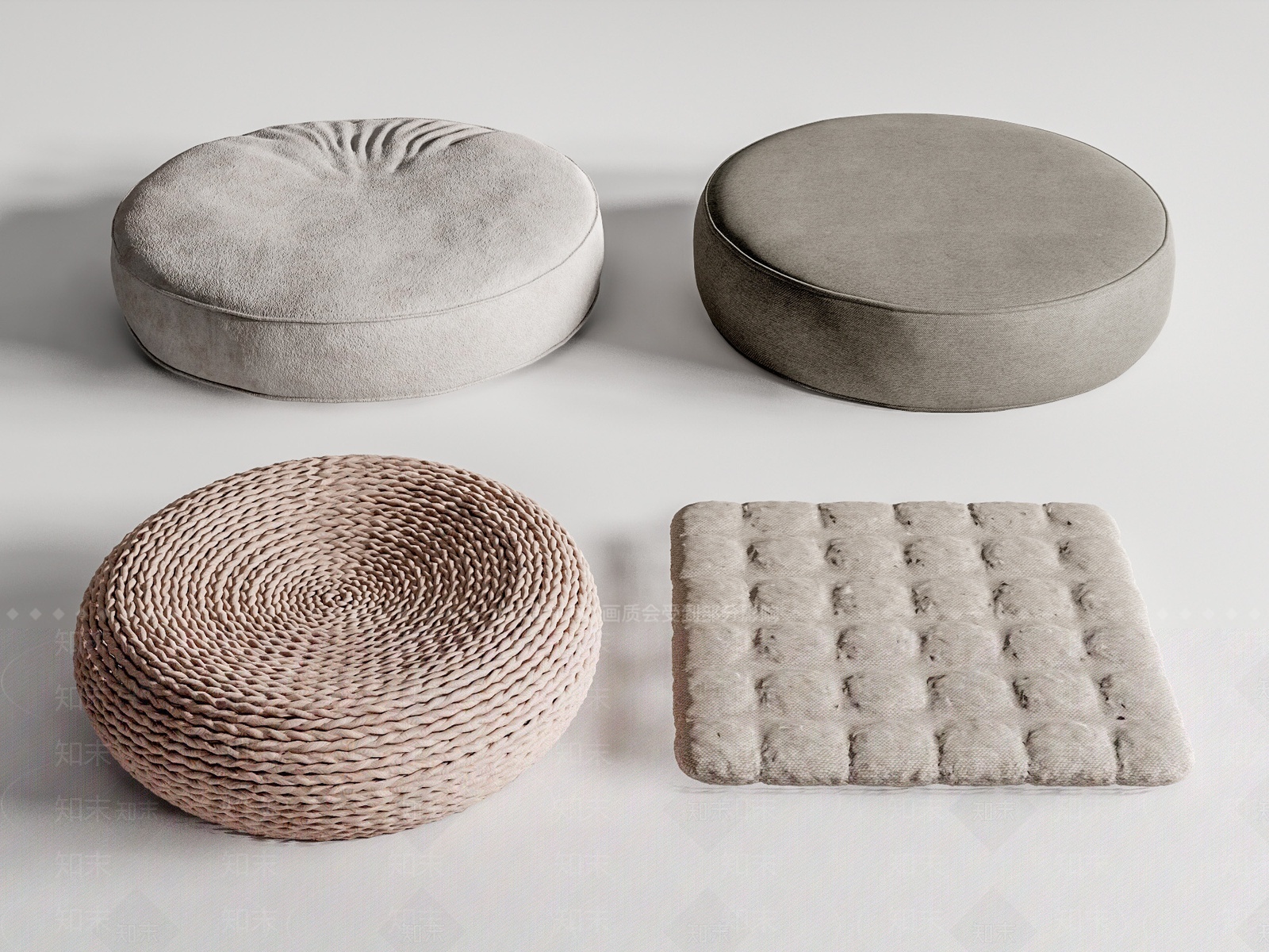 新中式蒲团坐垫SU模型下载【ID:1206286946】