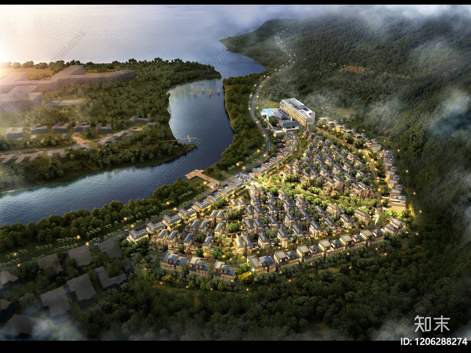 现代新中式别墅建筑下载【ID:1206288274】