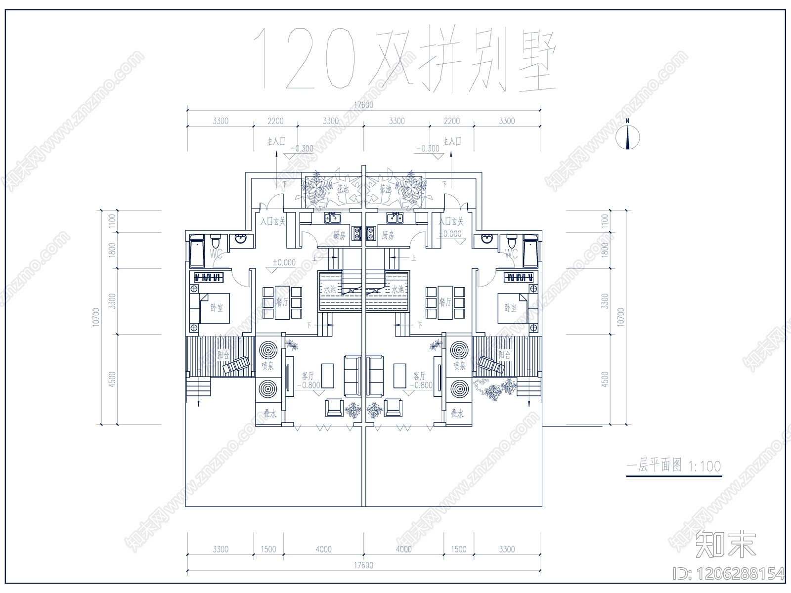 现代别墅建筑cad施工图下载【ID:1206288154】