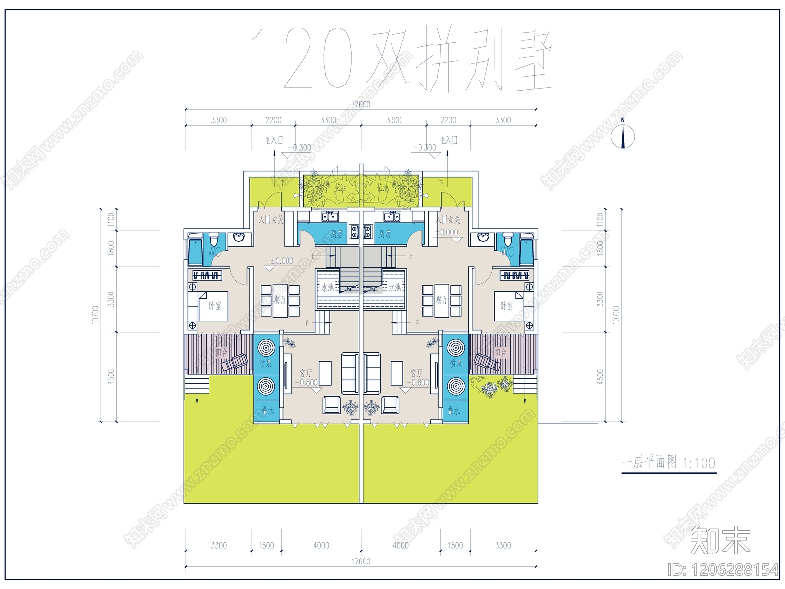 现代别墅建筑cad施工图下载【ID:1206288154】