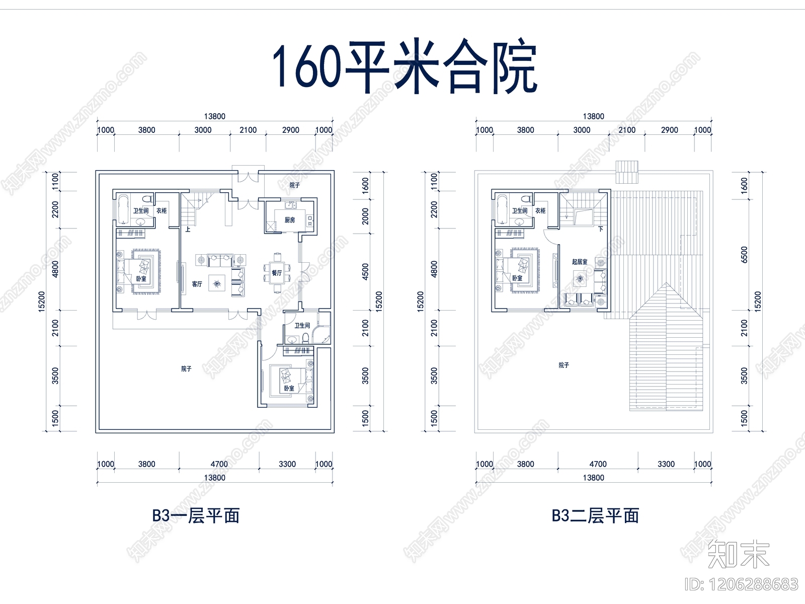 现代别墅建筑cad施工图下载【ID:1206288683】