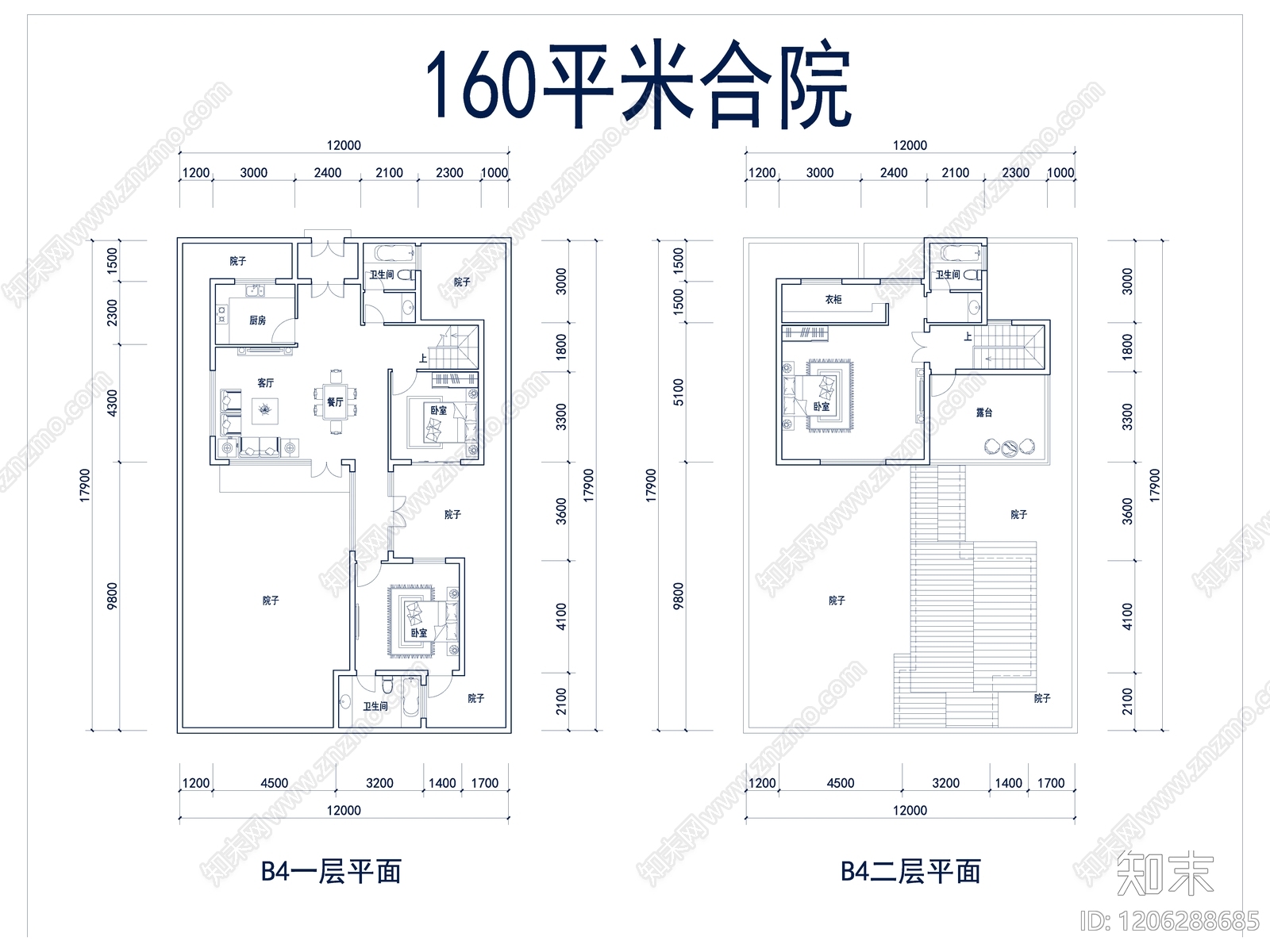 现代别墅建筑cad施工图下载【ID:1206288685】