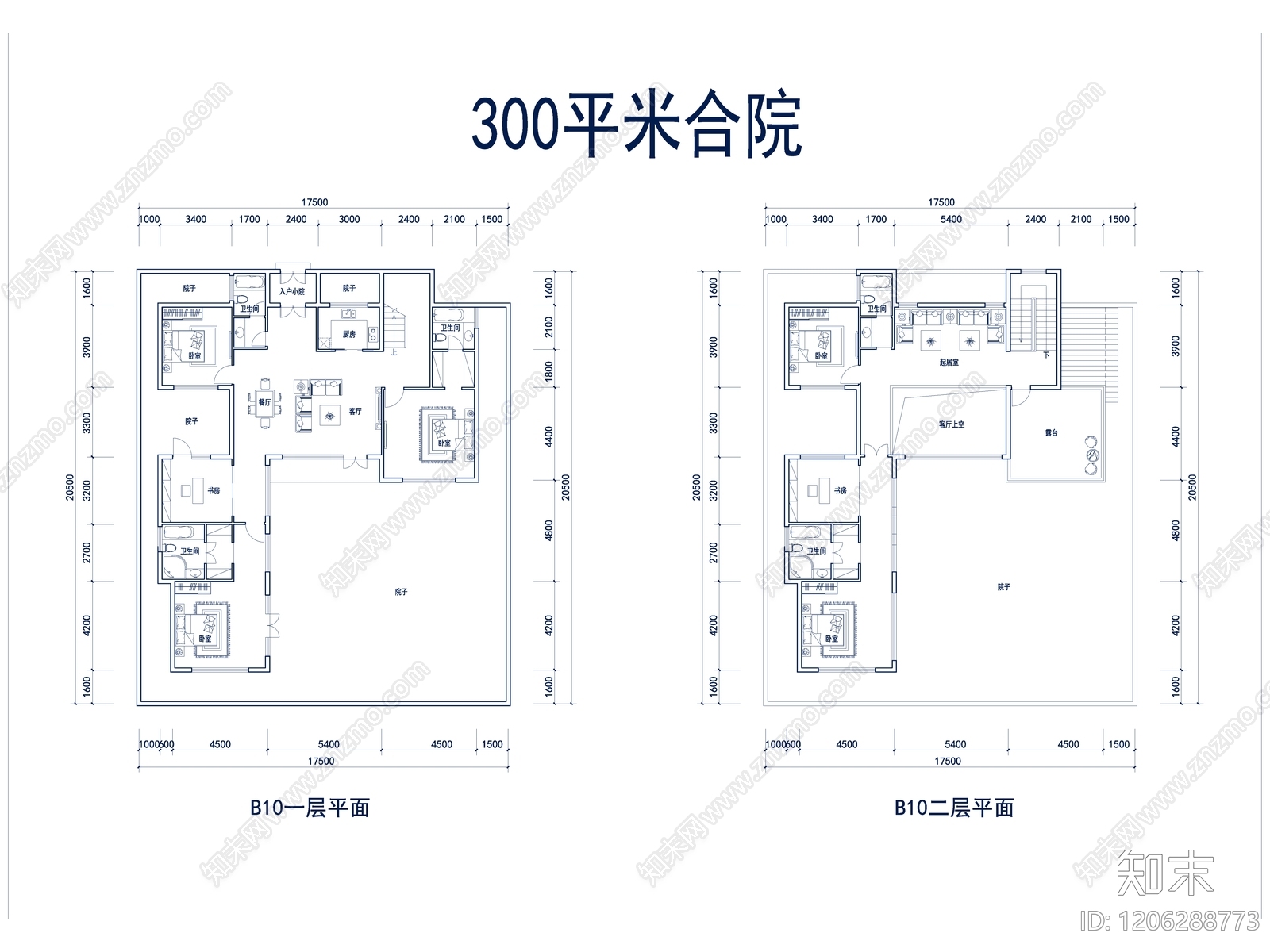 现代别墅建筑cad施工图下载【ID:1206288773】
