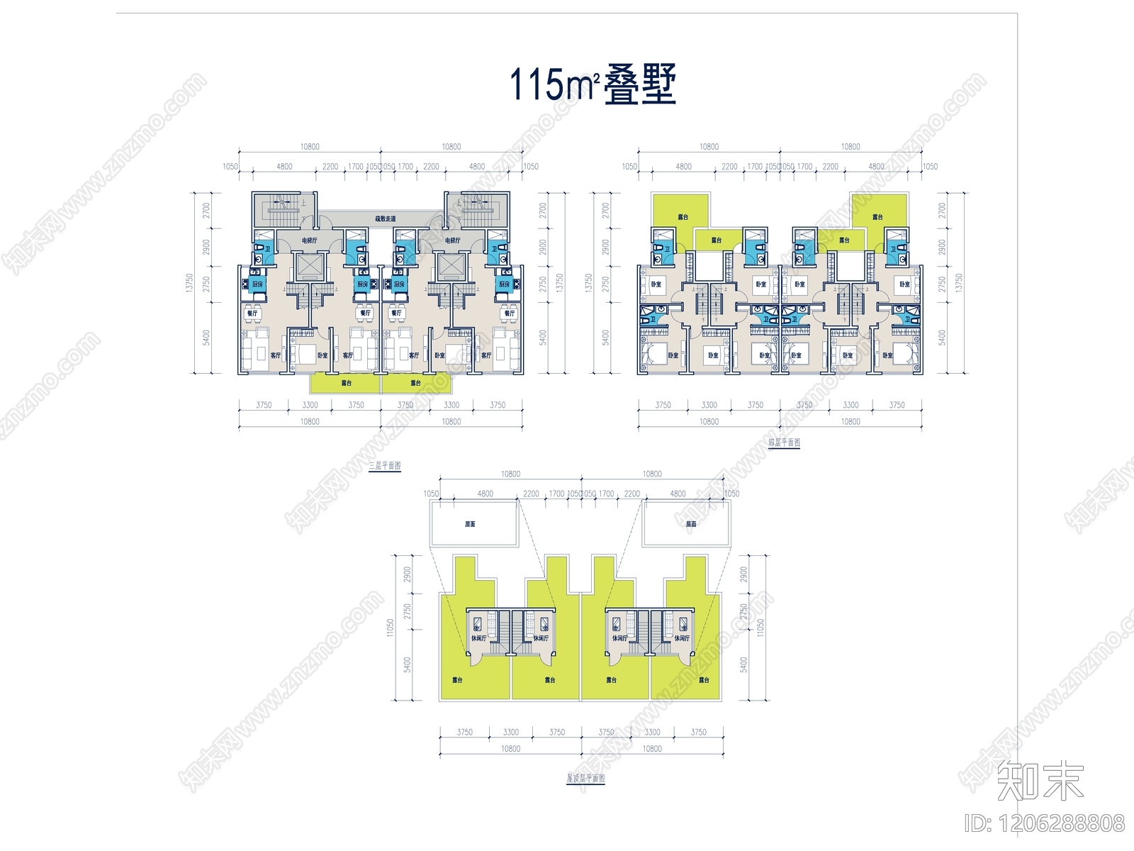 现代别墅建筑cad施工图下载【ID:1206288808】