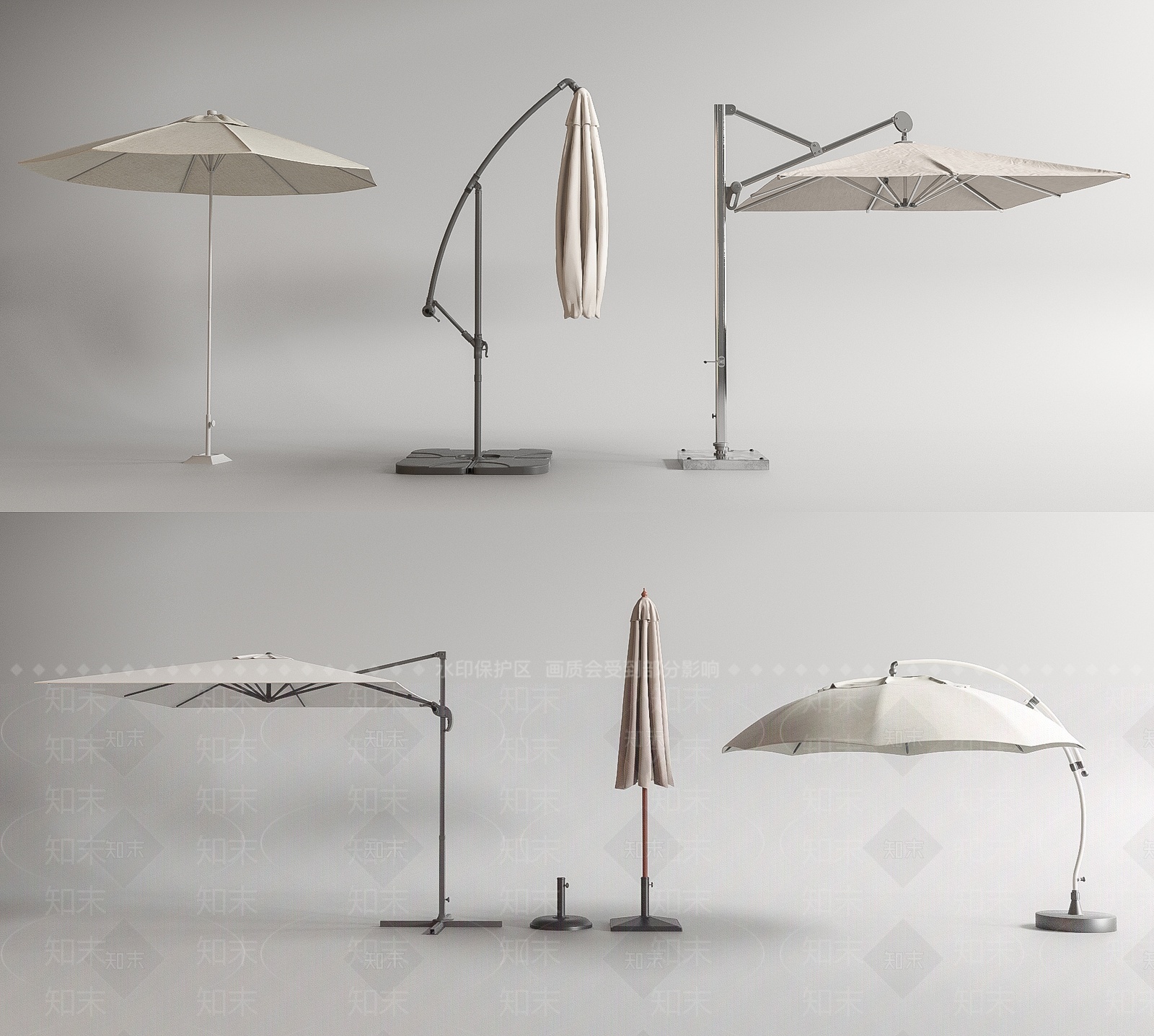 现代户外遮阳伞SU模型下载【ID:1206289943】