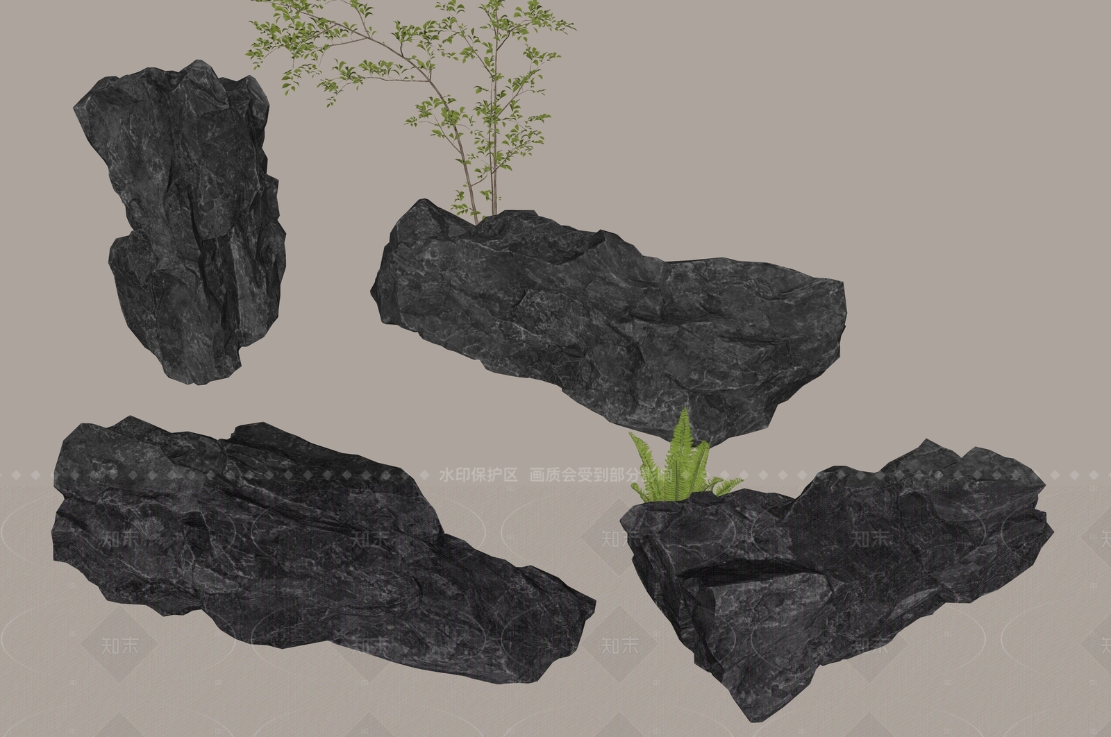 新中式现代景观石SU模型下载【ID:1206290826】