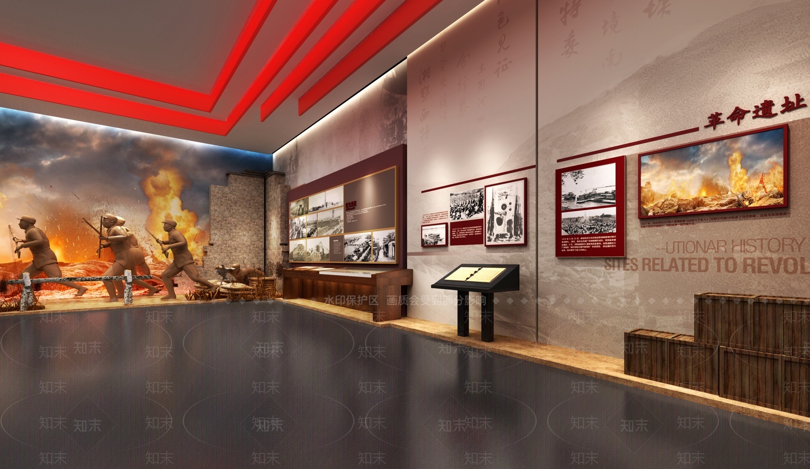 现代党建展厅SU模型下载【ID:1206291308】