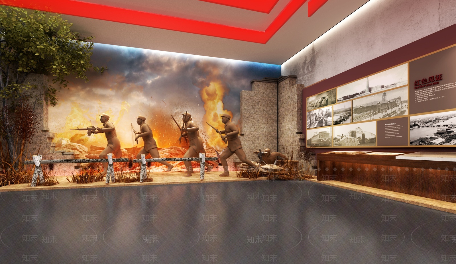 现代党建展厅SU模型下载【ID:1206291308】
