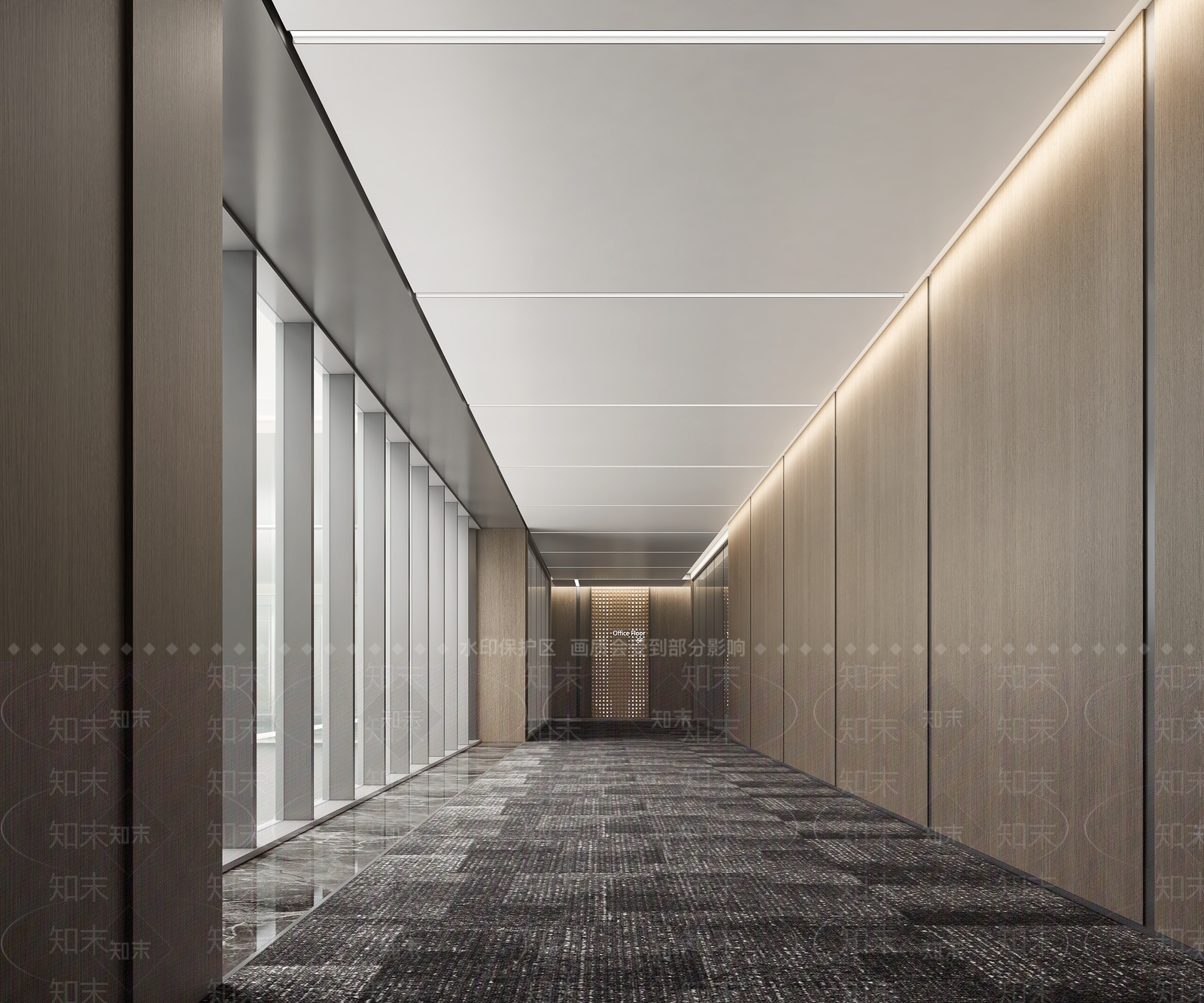 现代办公过道走廊3D模型下载【ID:1206292072】