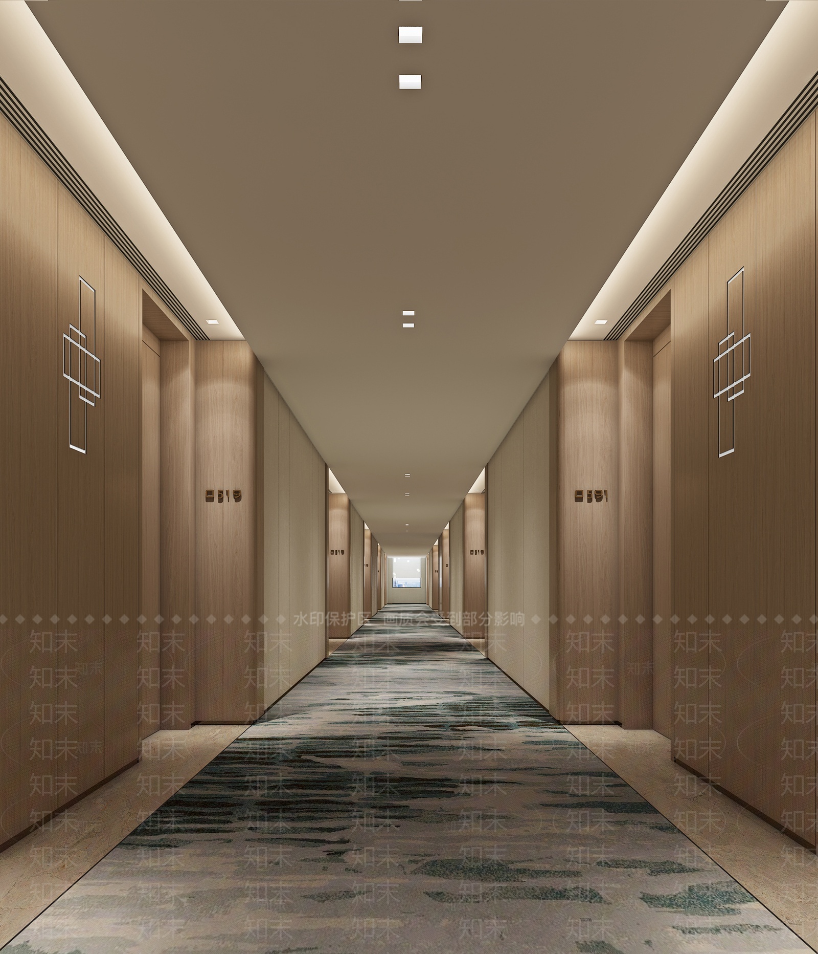 现代酒店过道3D模型下载【ID:1206292149】