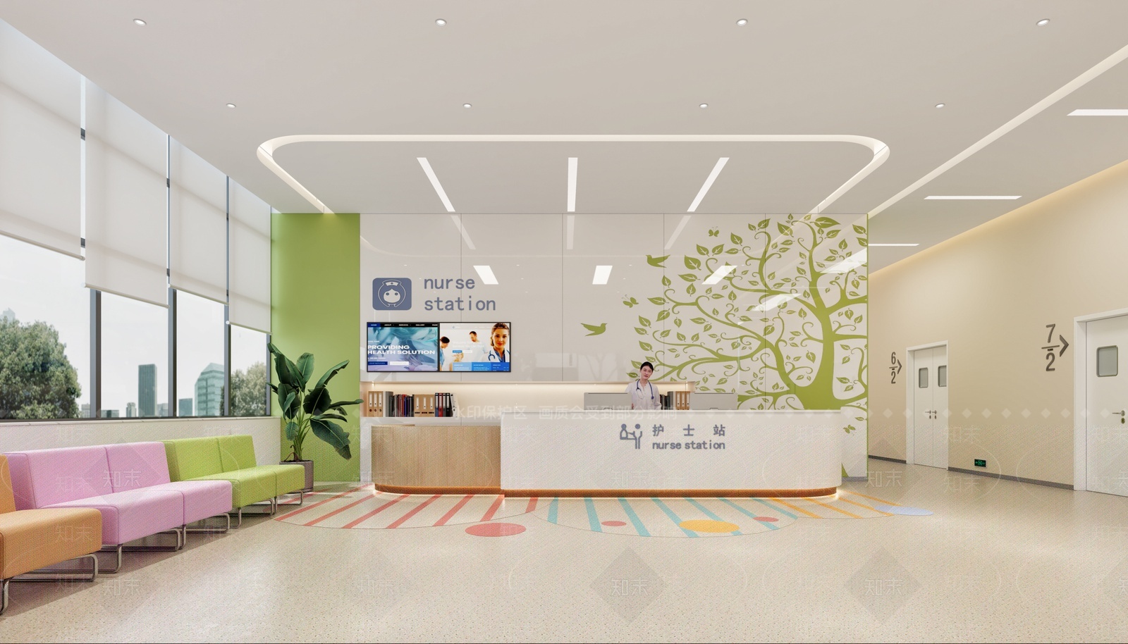现代儿童医院护士站3D模型下载【ID:1206292563】
