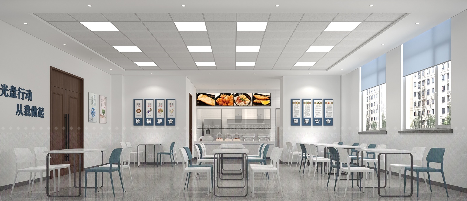 现代食堂3D模型下载【ID:1206292708】