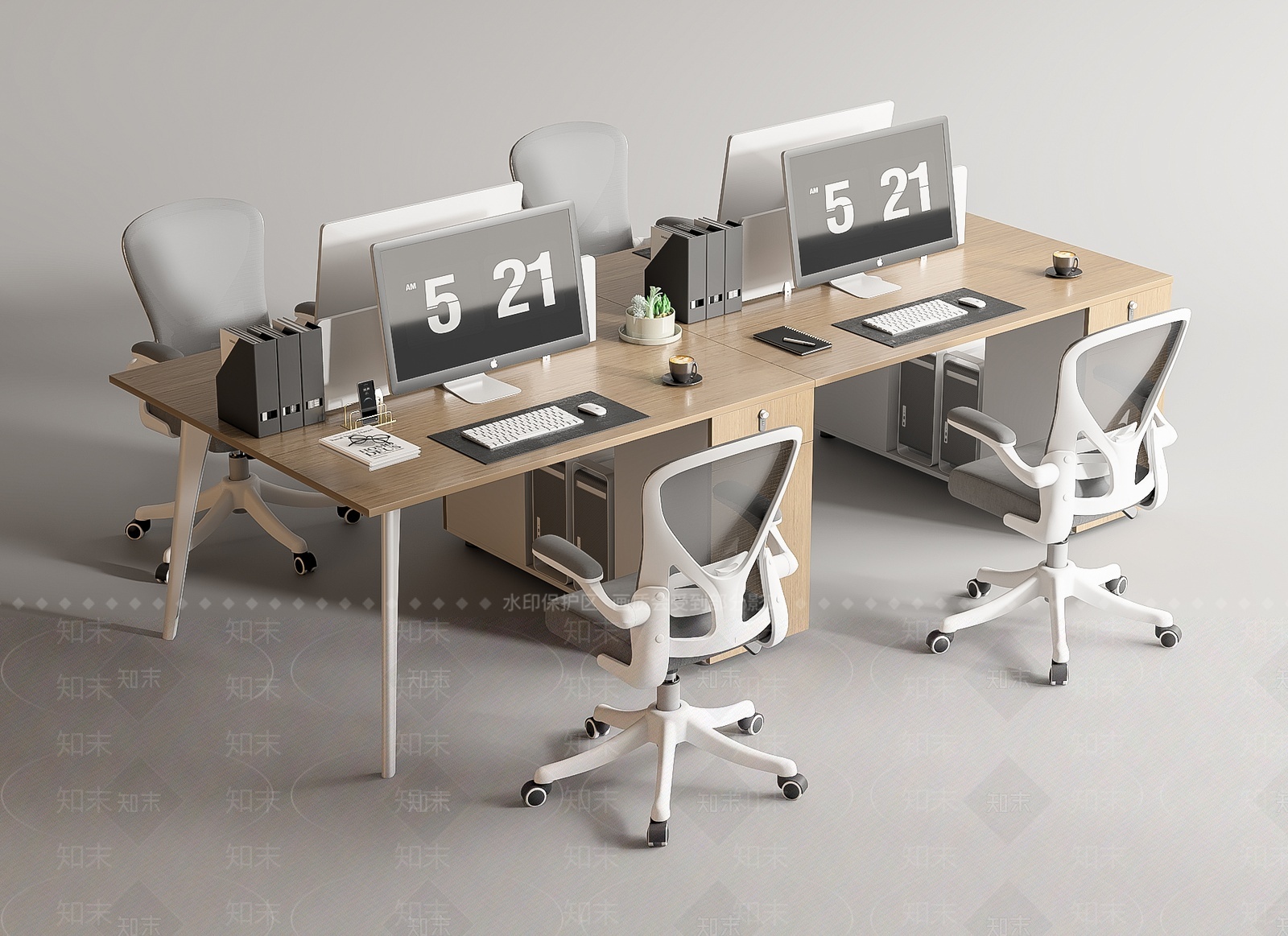 现代办公桌椅3D模型下载【ID:1206293788】