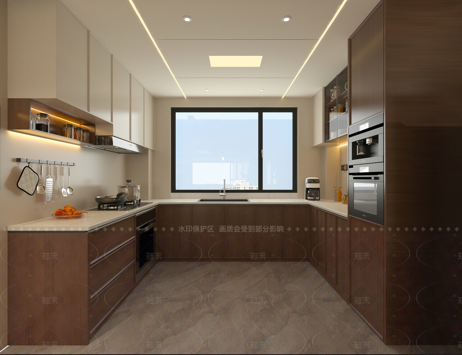中古轻奢开放式厨房3D模型下载【ID:1206294094】