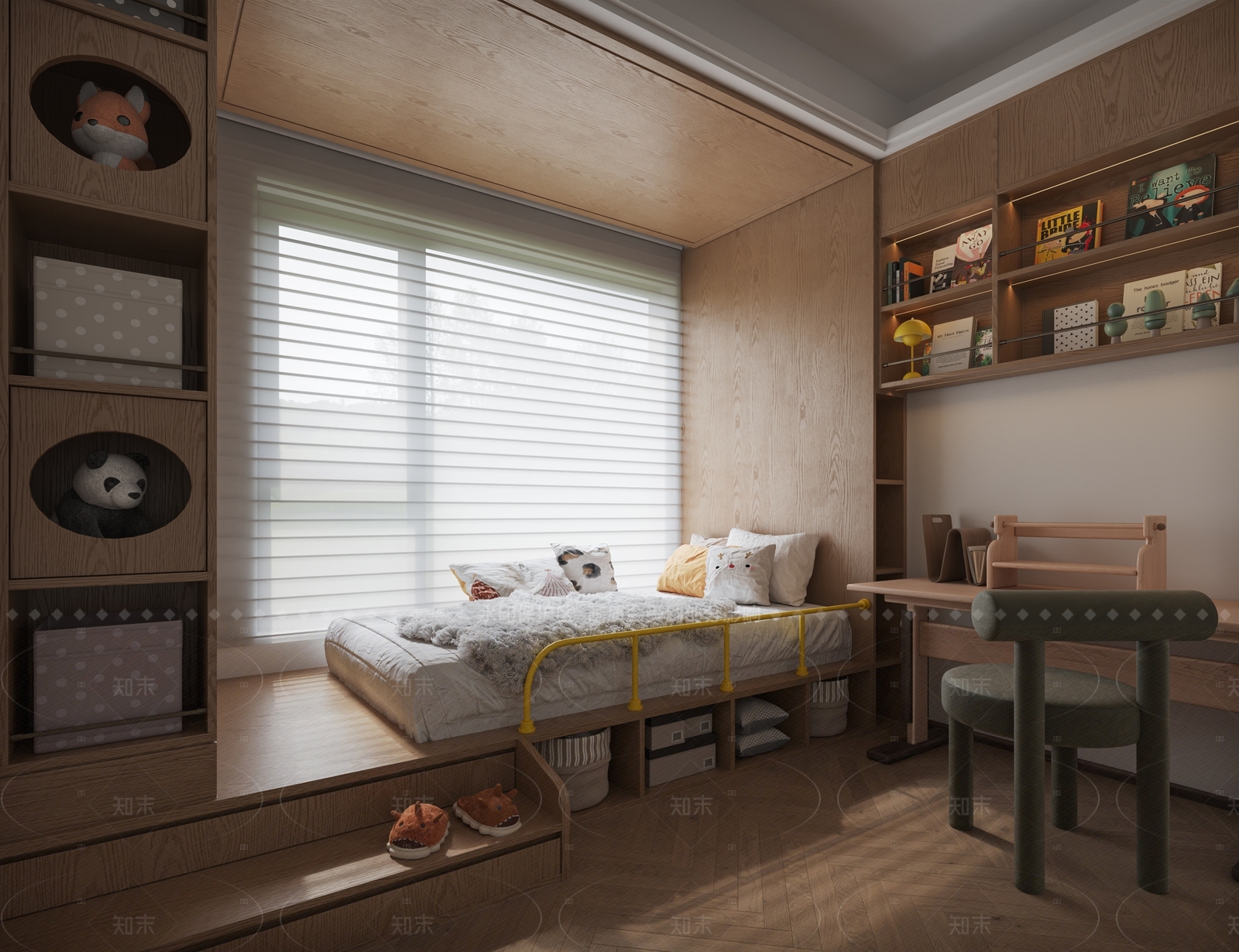 复古榻榻米卧室3D模型下载【ID:1206293948】