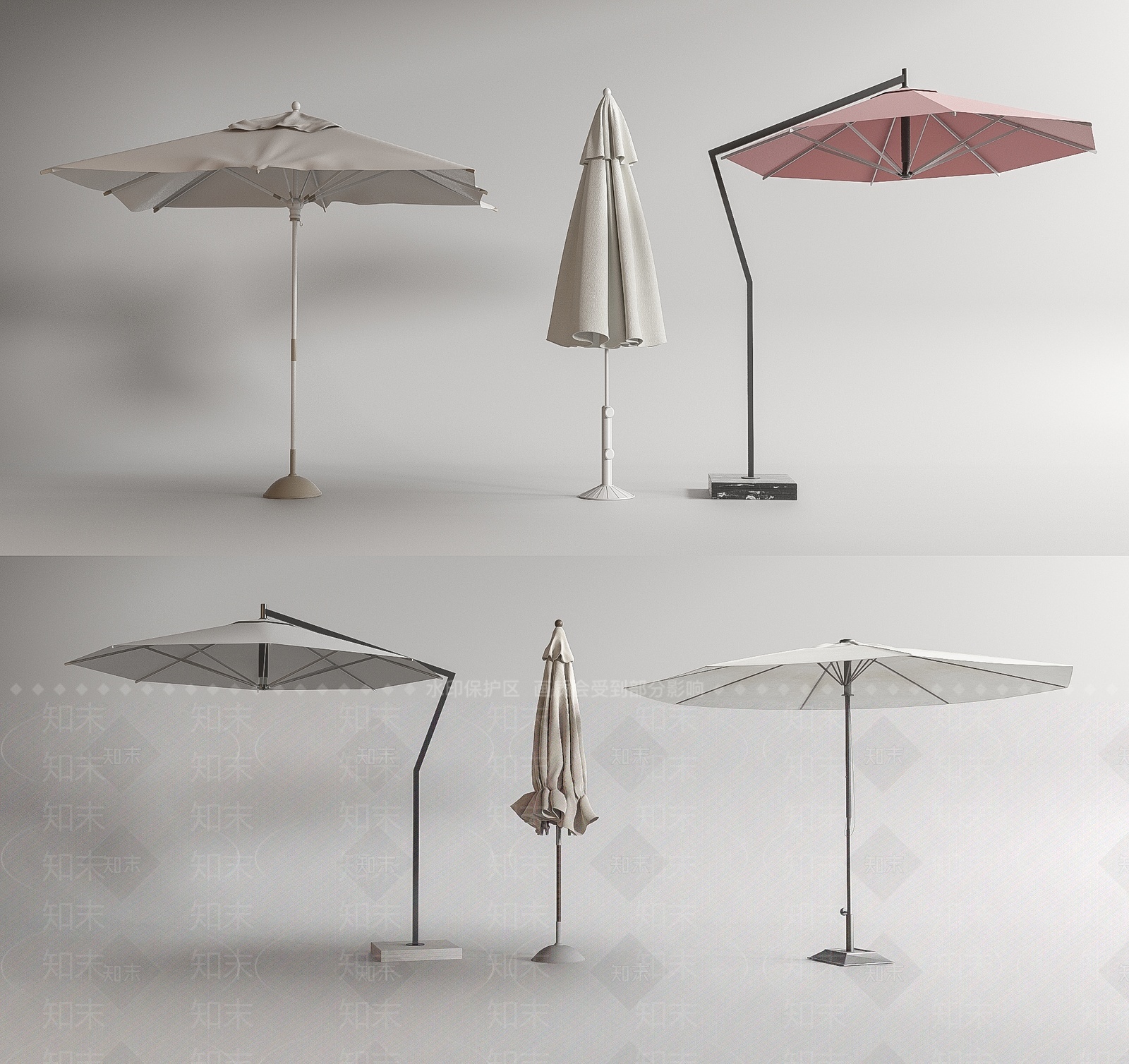 现代户外遮阳伞SU模型下载【ID:1206294480】
