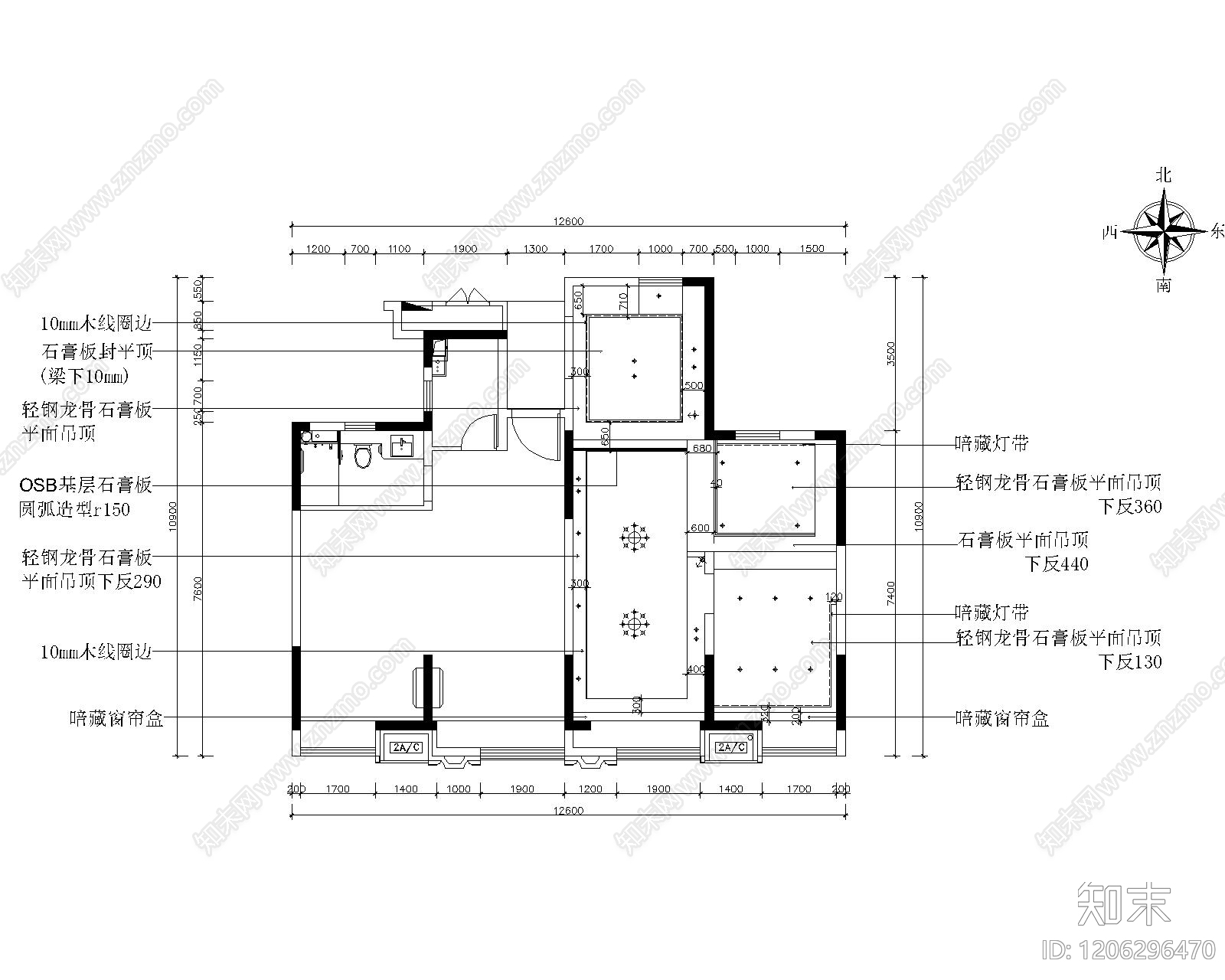 新中式禅意其他休闲娱乐空间cad施工图下载【ID:1206296470】