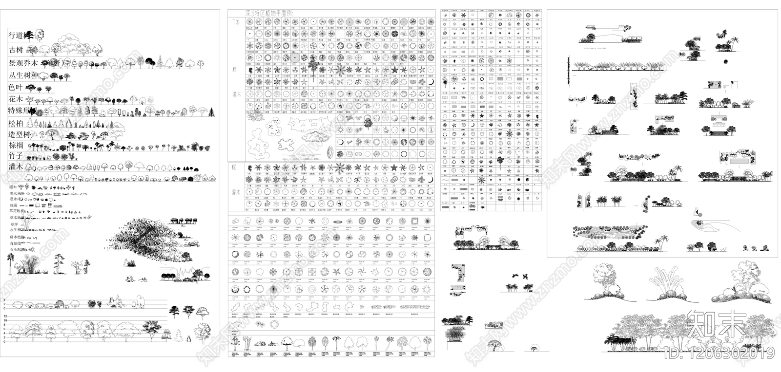 现代绿植施工图下载【ID:1206302019】