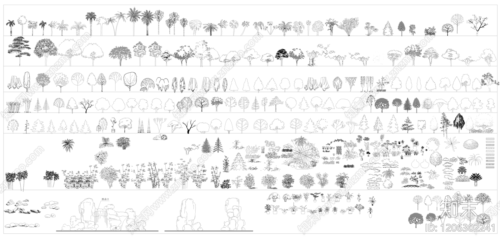 现代绿植施工图下载【ID:1206302241】