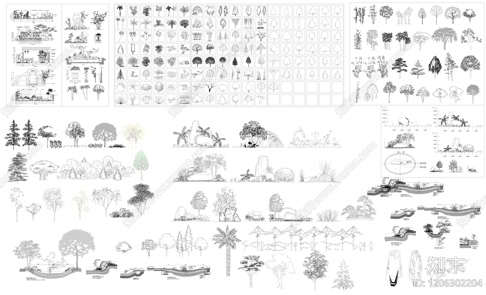 现代绿植施工图下载【ID:1206302204】