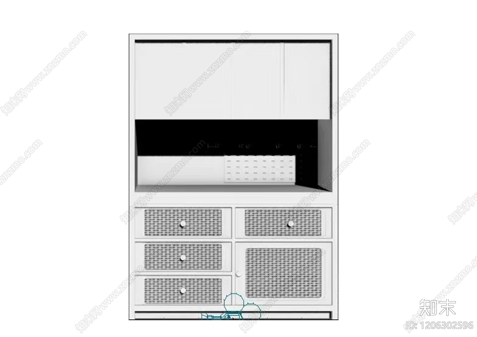 中式中古柜子cad施工图下载【ID:1206302596】