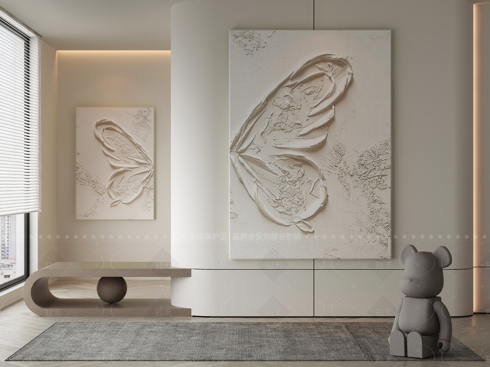 现代侘寂挂画3D模型下载【ID:1206495396】