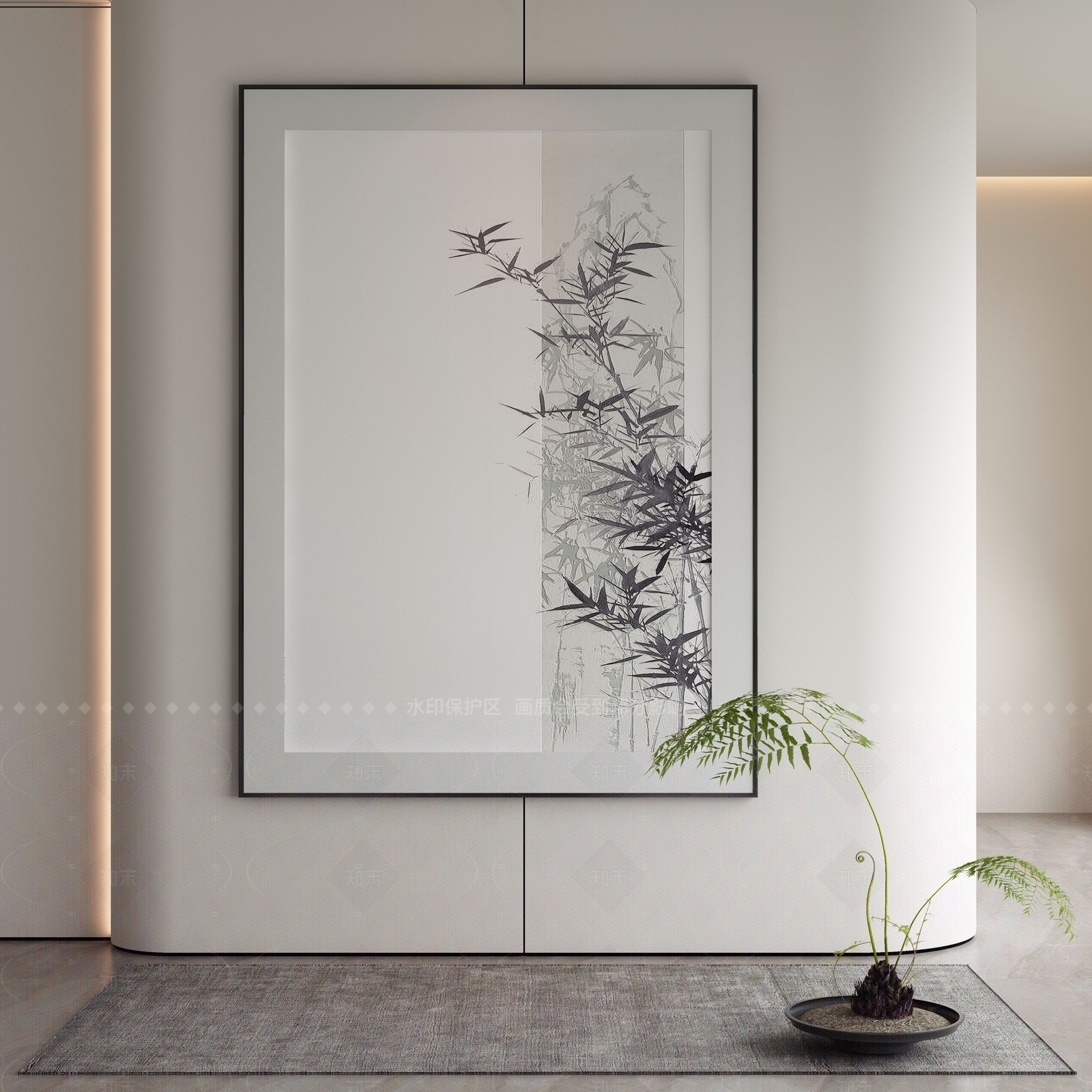 新中式侘寂挂画3D模型下载【ID:1206682940】
