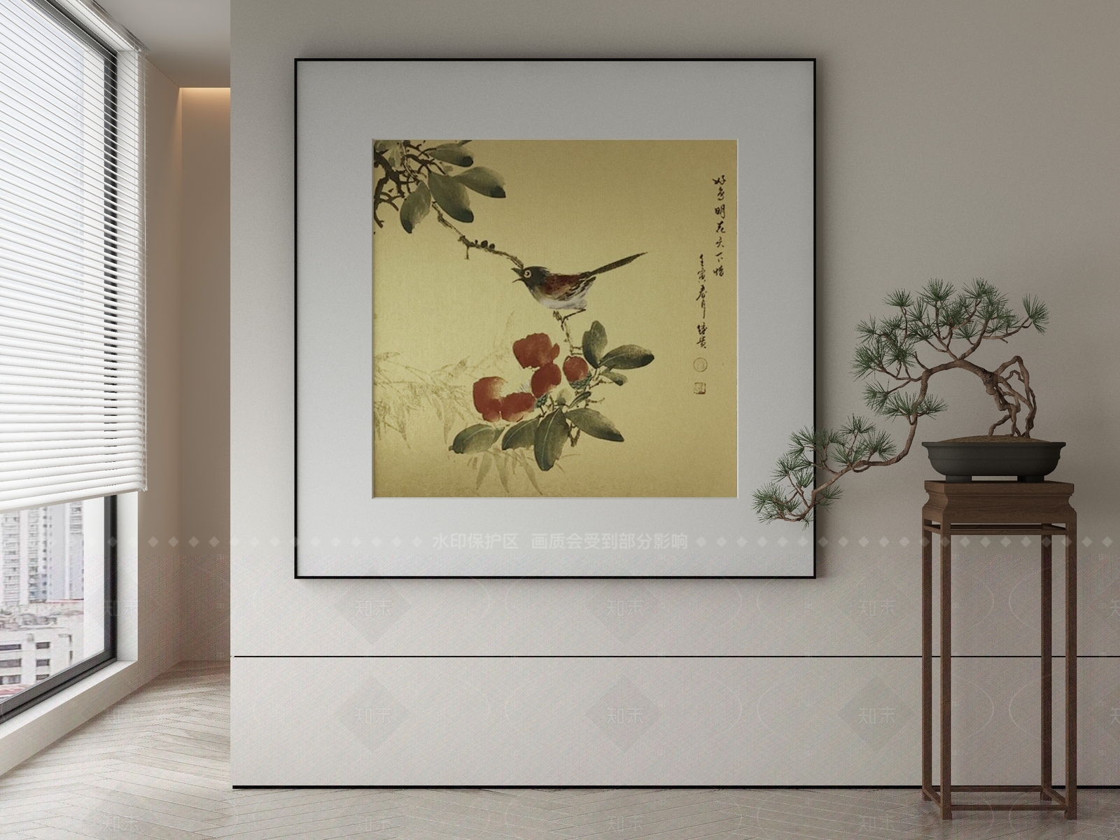 新中式侘寂挂画3D模型下载【ID:1206641128】