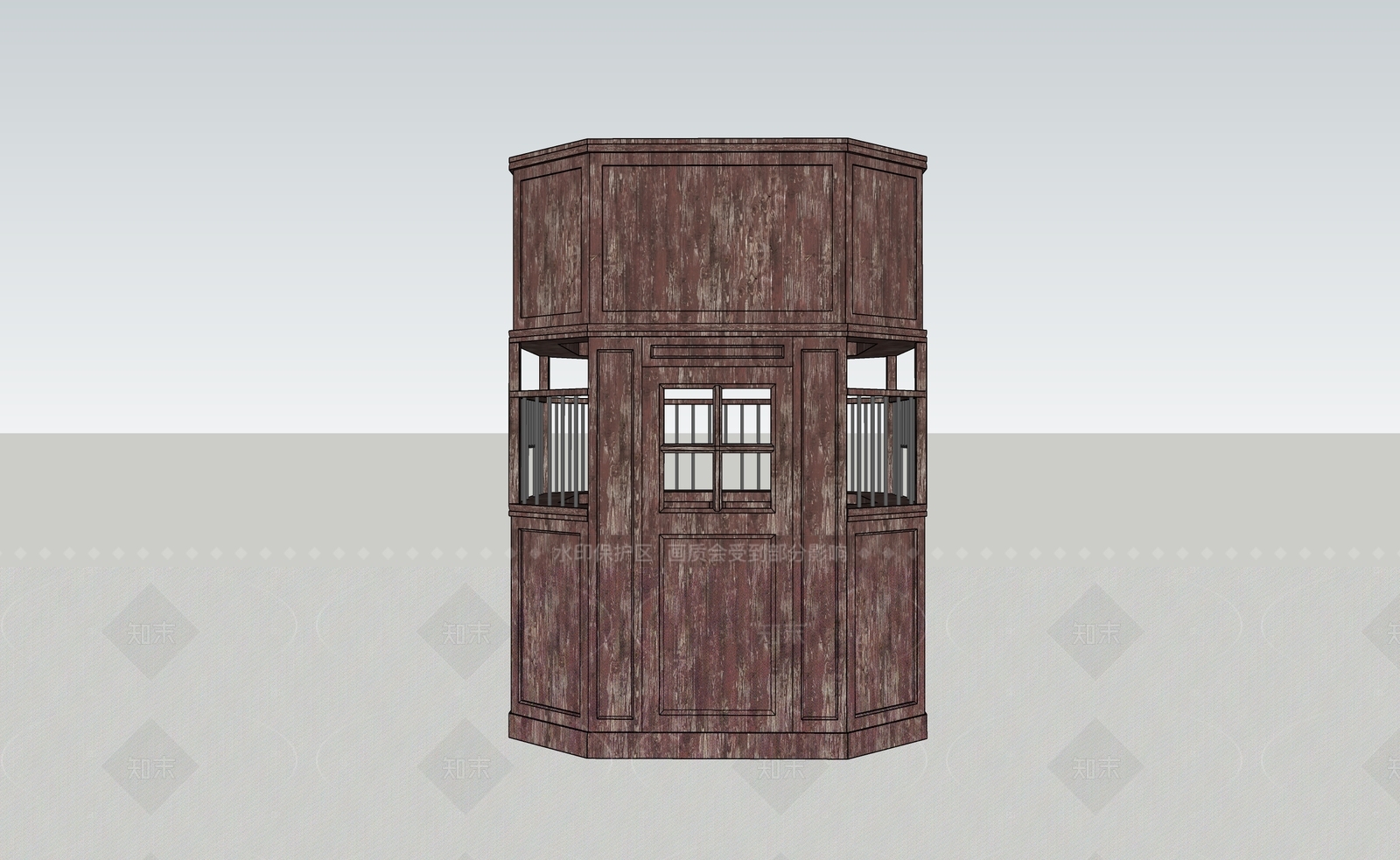 中式火车站SU模型下载【ID:1206303442】