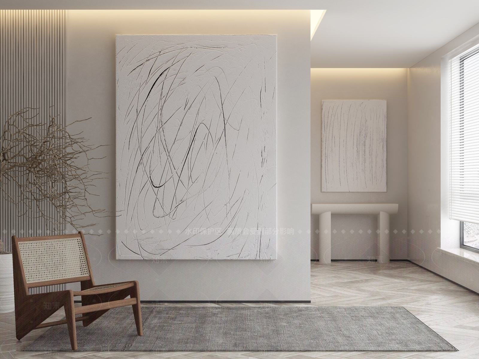 现代侘寂挂画3D模型下载【ID:1206495493】