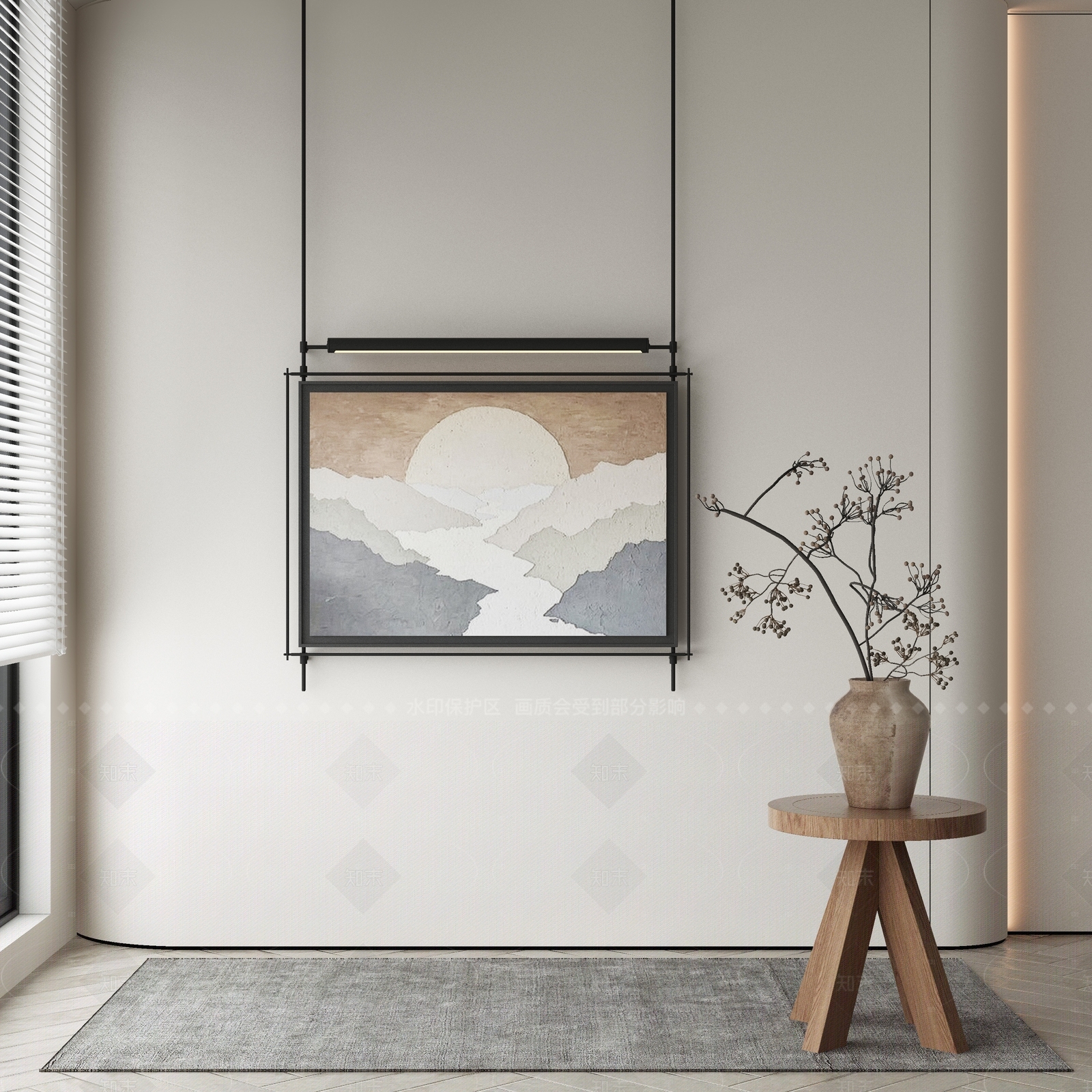 现代侘寂挂画3D模型下载【ID:1206607103】