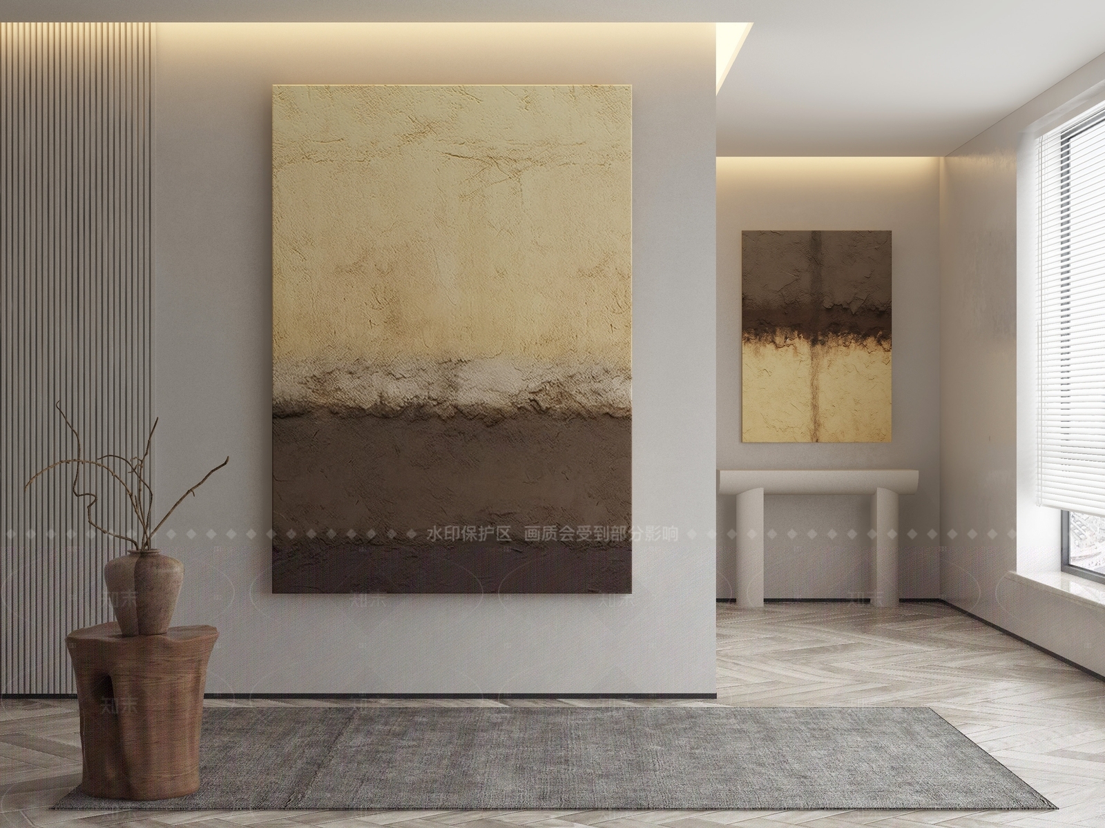 现代侘寂挂画3D模型下载【ID:1206606938】
