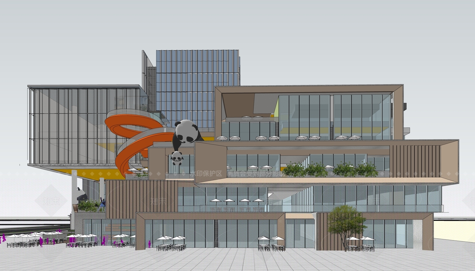 现代商场建筑SU模型下载【ID:1206312500】