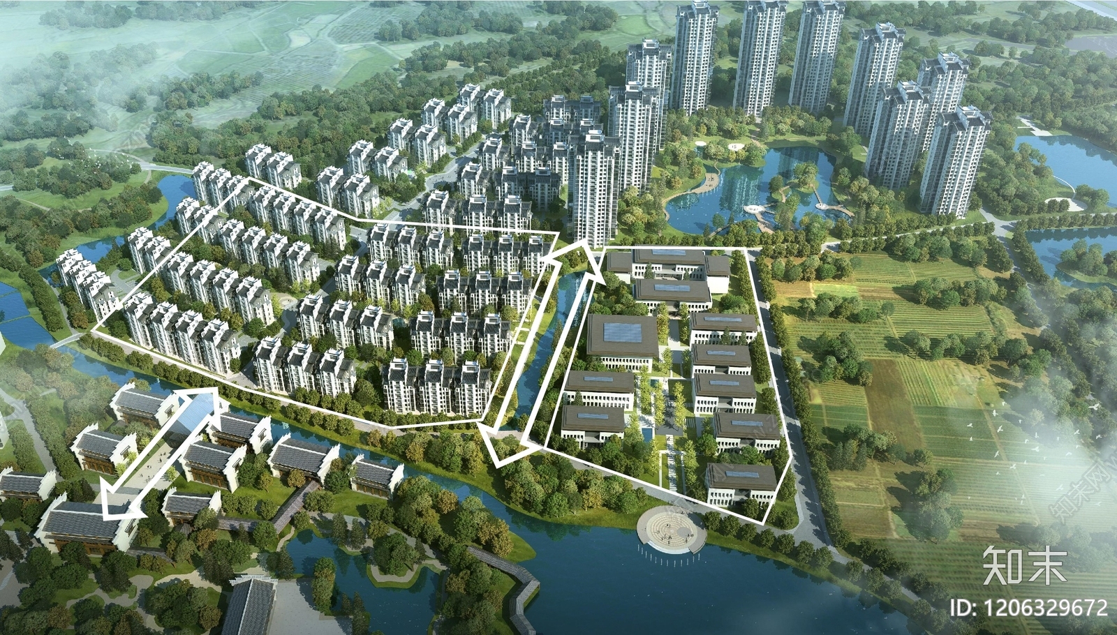 现代新中式养老院建筑下载【ID:1206329672】