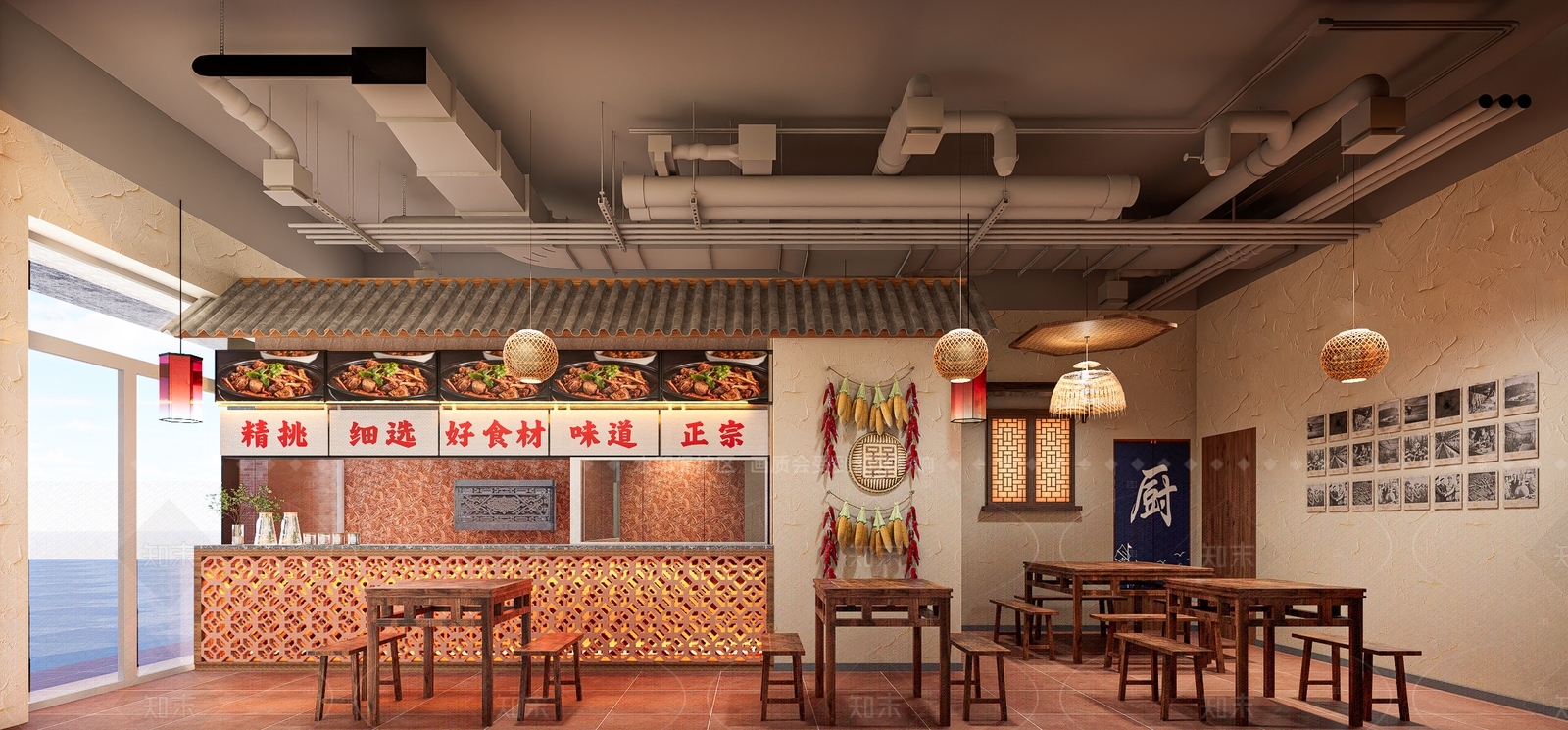 中式中古中餐厅SU模型下载【ID:1206313733】