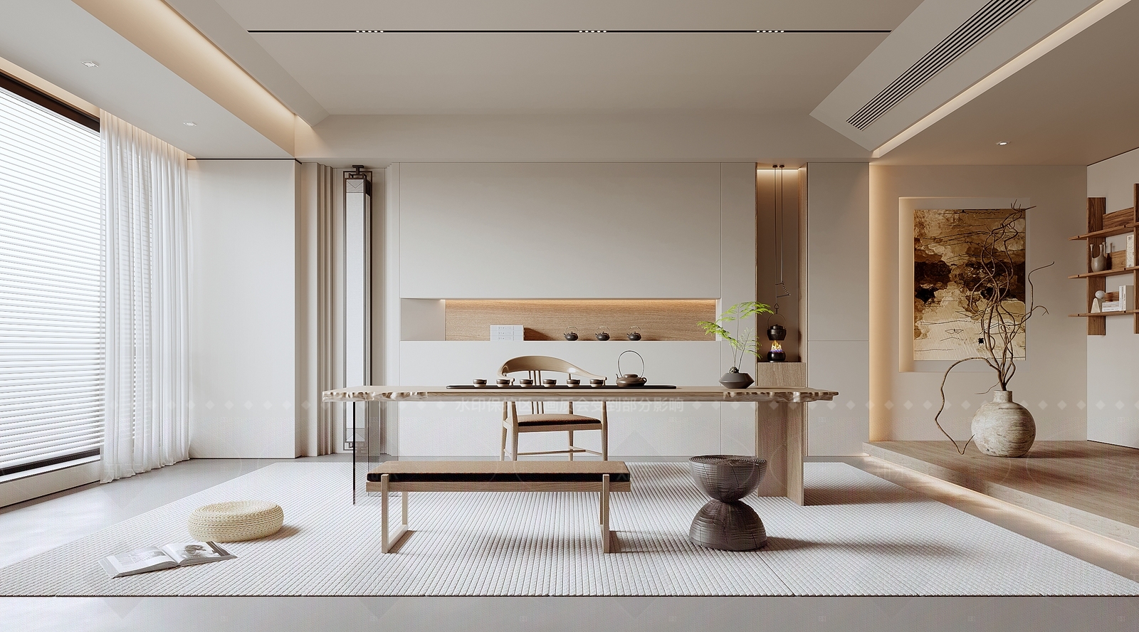 日式原木茶室SU模型下载【ID:1206314471】