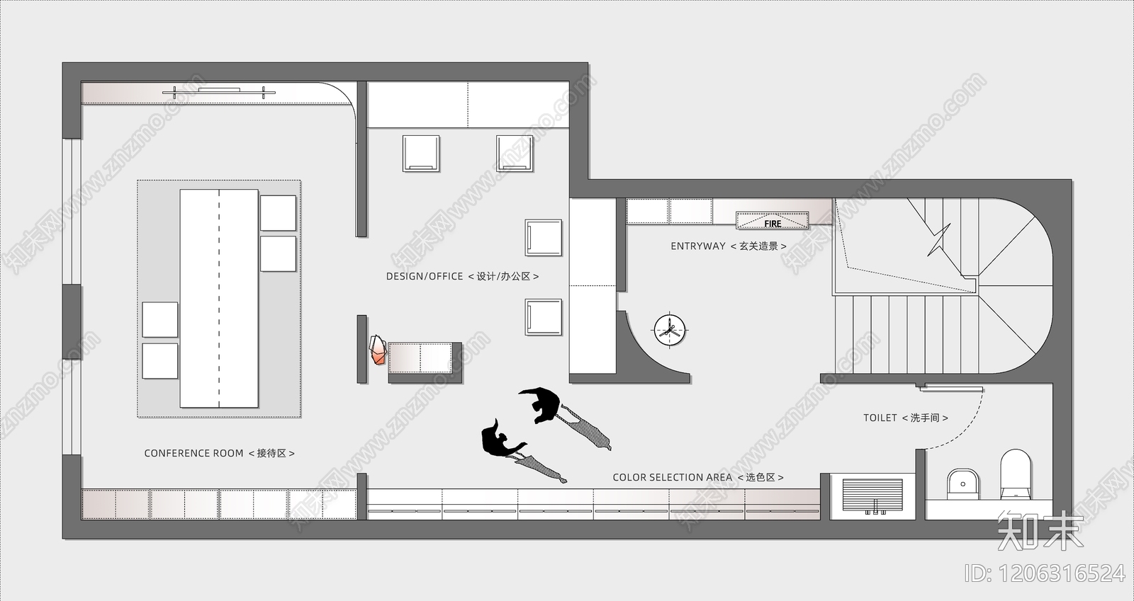 简约其他商业空间cad施工图下载【ID:1206316524】